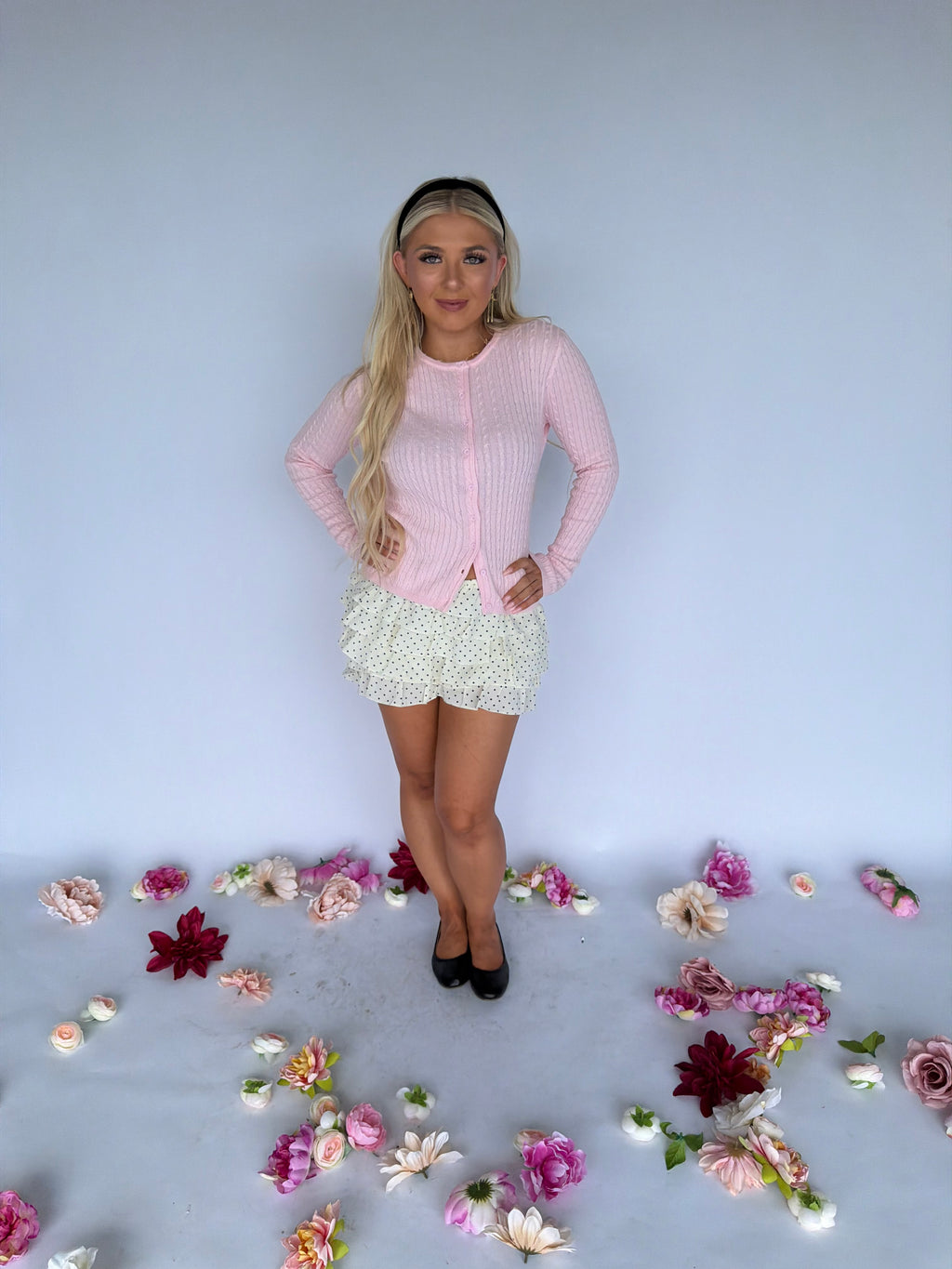 Hopeful Polka Shorts in White