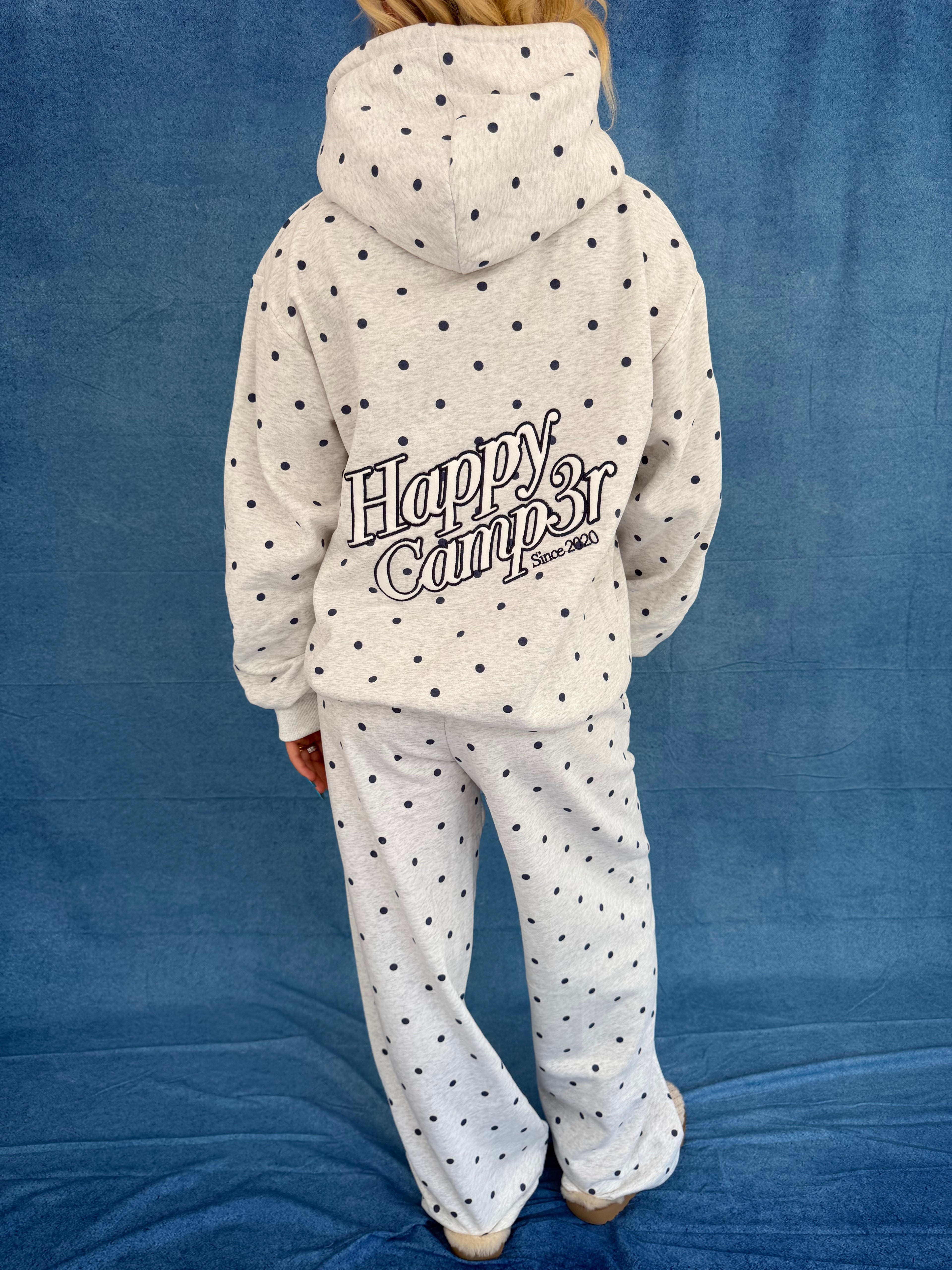 Heather Gray Polka Dot Appliqué Sweatpants