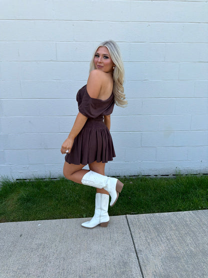 Super Simple Mini Dress in Brown