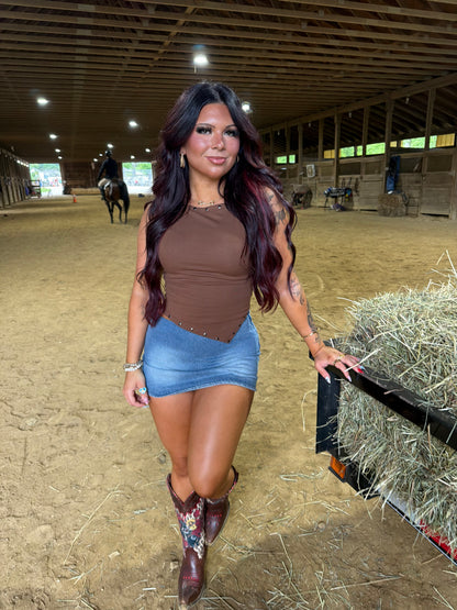 Chocolate Stud Top