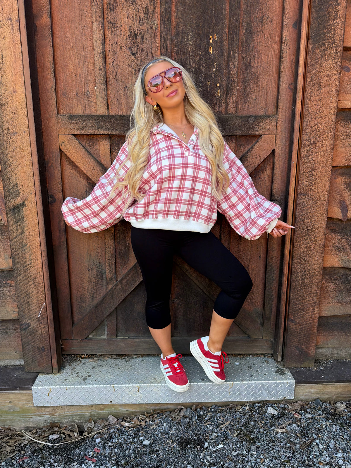 Dairy Plaid Red Pullover