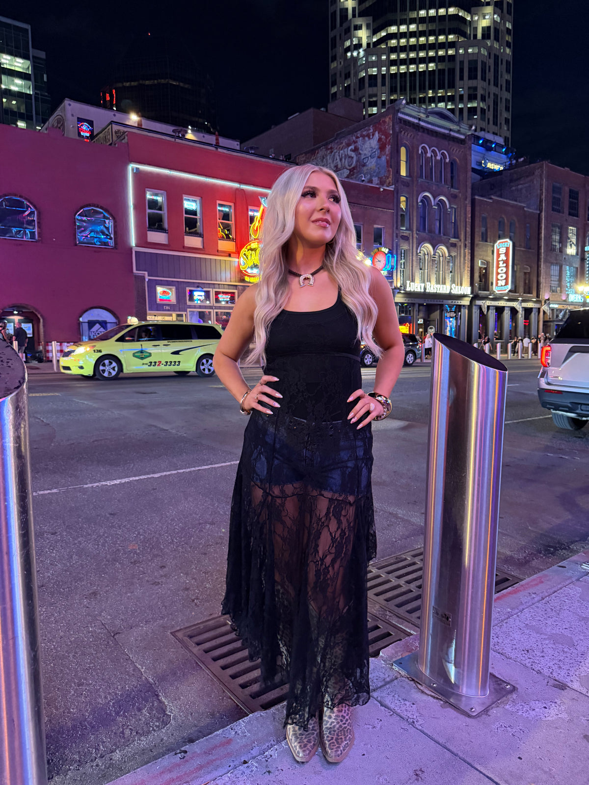 Long Lost Rodeo Lace Maxi in Black