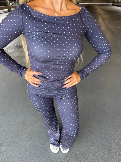 Chill Pilates Set in Navy (TOP)