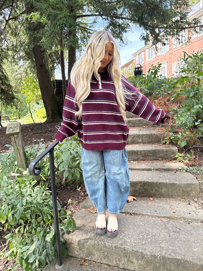 Copper Collar Sweater in Wine