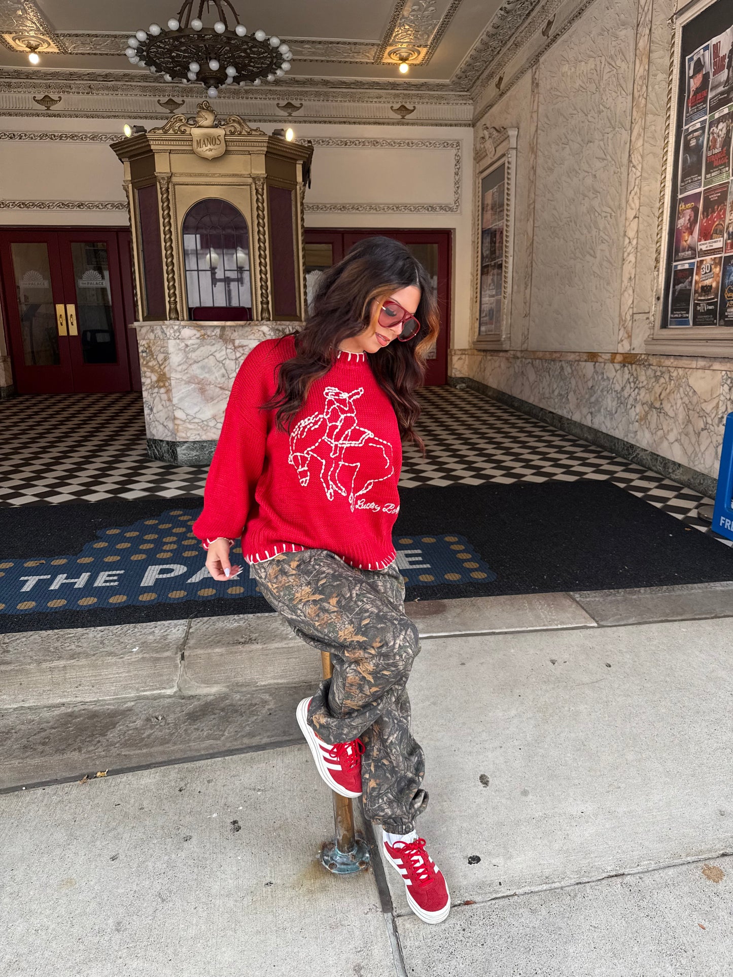 Red Rodeos Trim Sweater