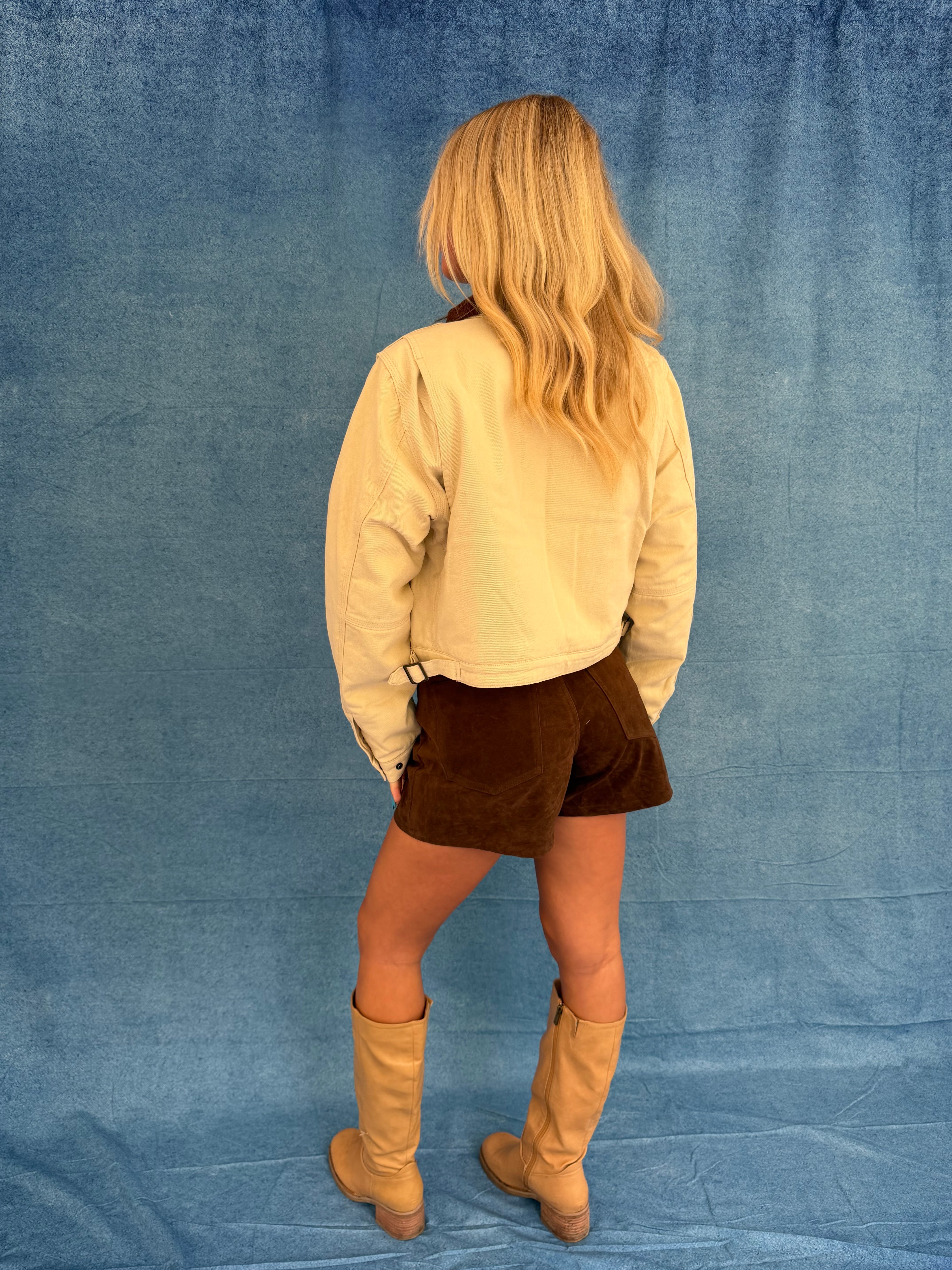 Barn Cropped Jacket in Khaki