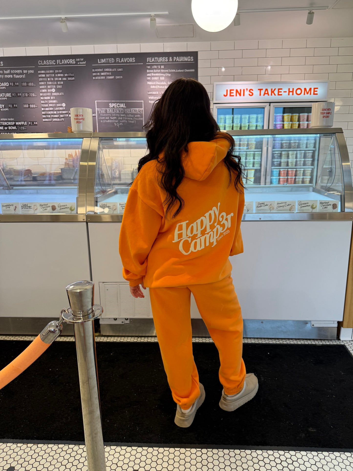 Happy Camp3r Puff Series Hoodie in Orange