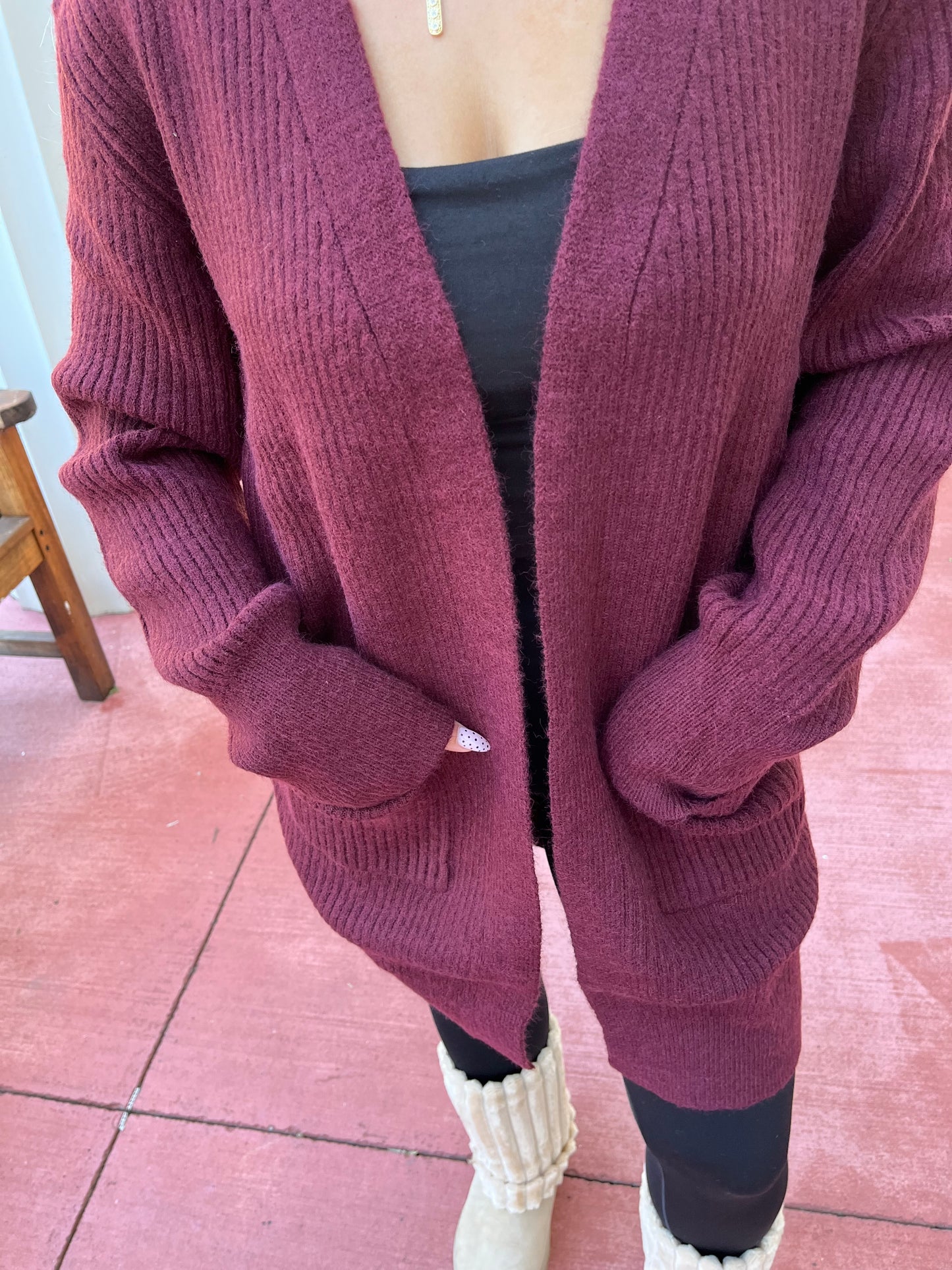 Butterfly Cardigan in Burgundy