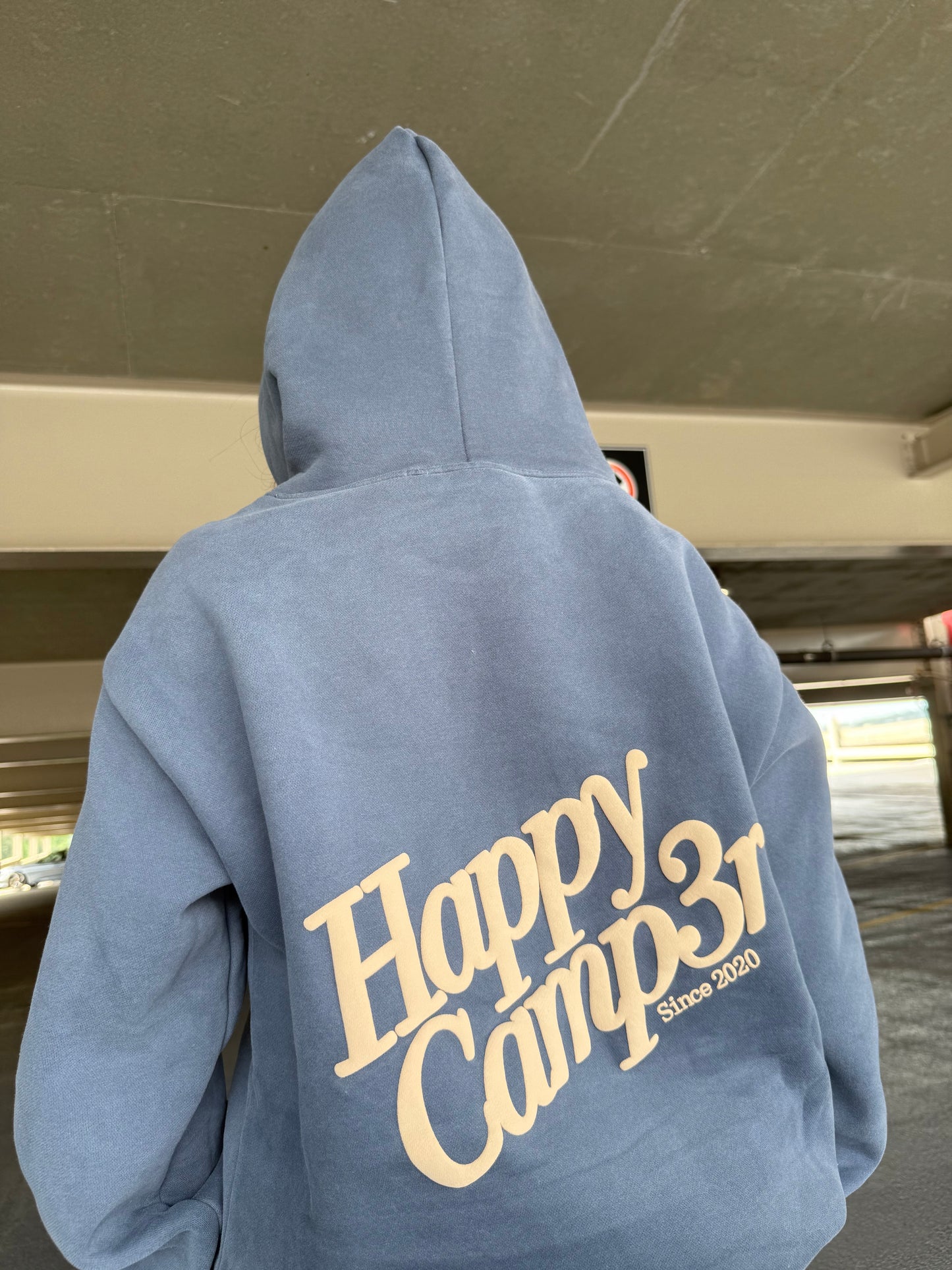 Happy Camp3r Puff Series Hoodie in Midnight Blue