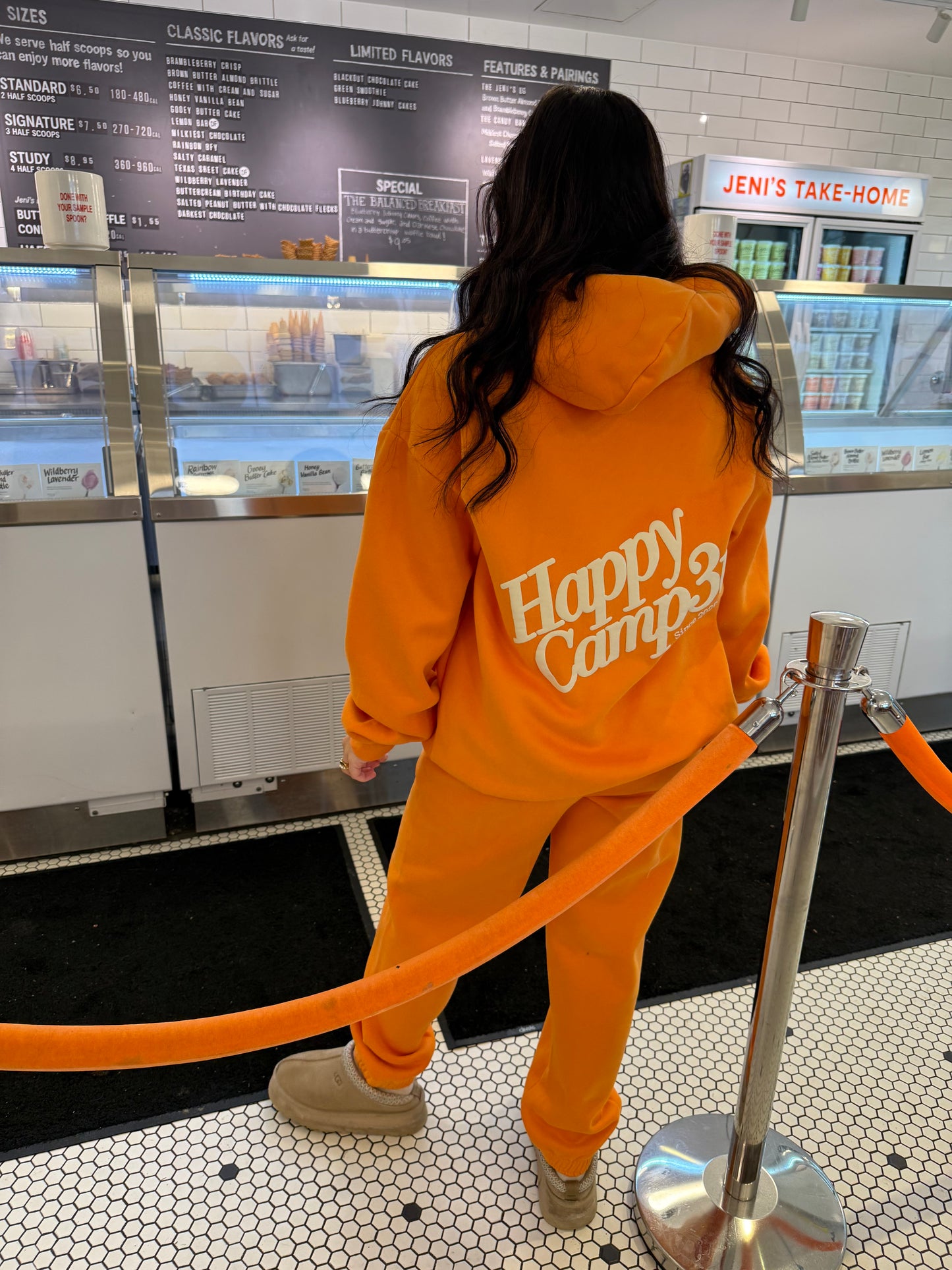 Happy Camp3r Puff Series Hoodie in Orange