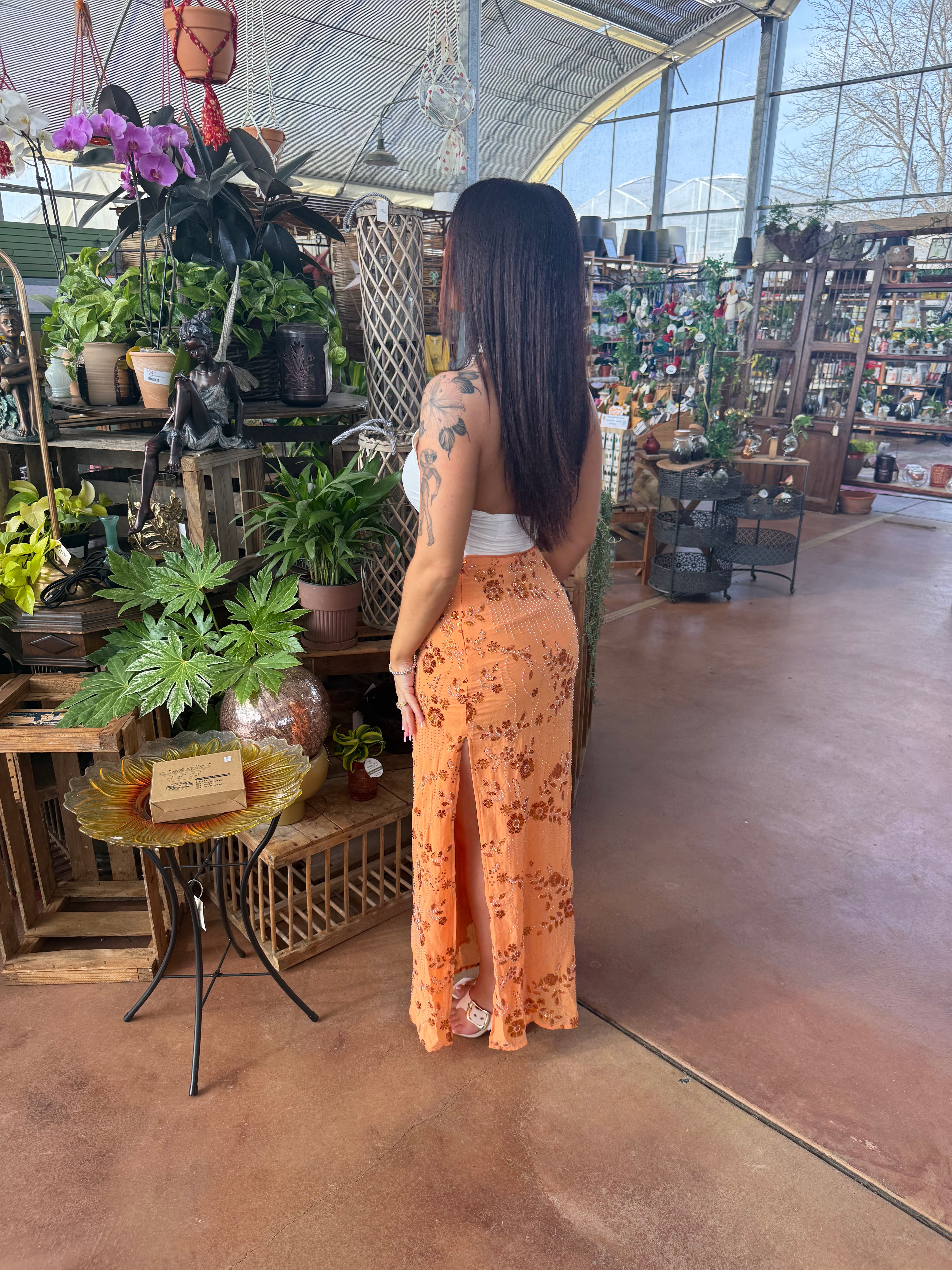 Midnight Sun Skirt in Orange