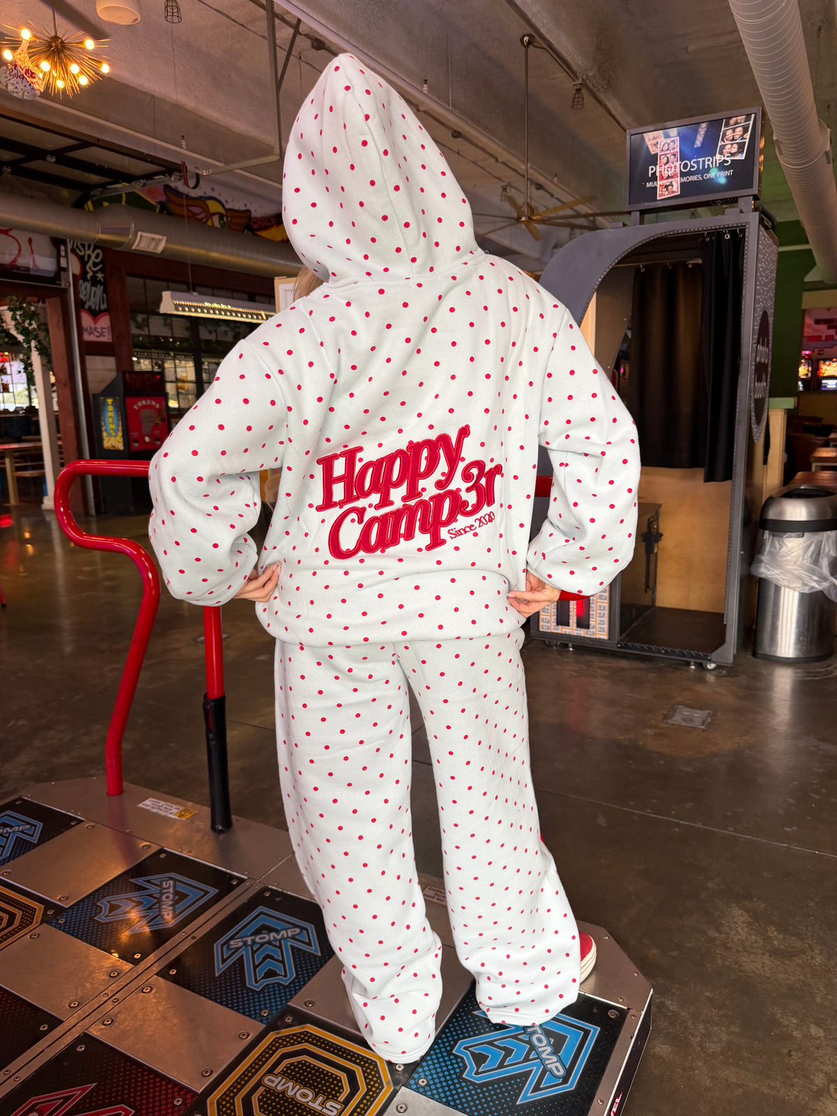 Happy Camp3r Polka Hoodie in Aqua