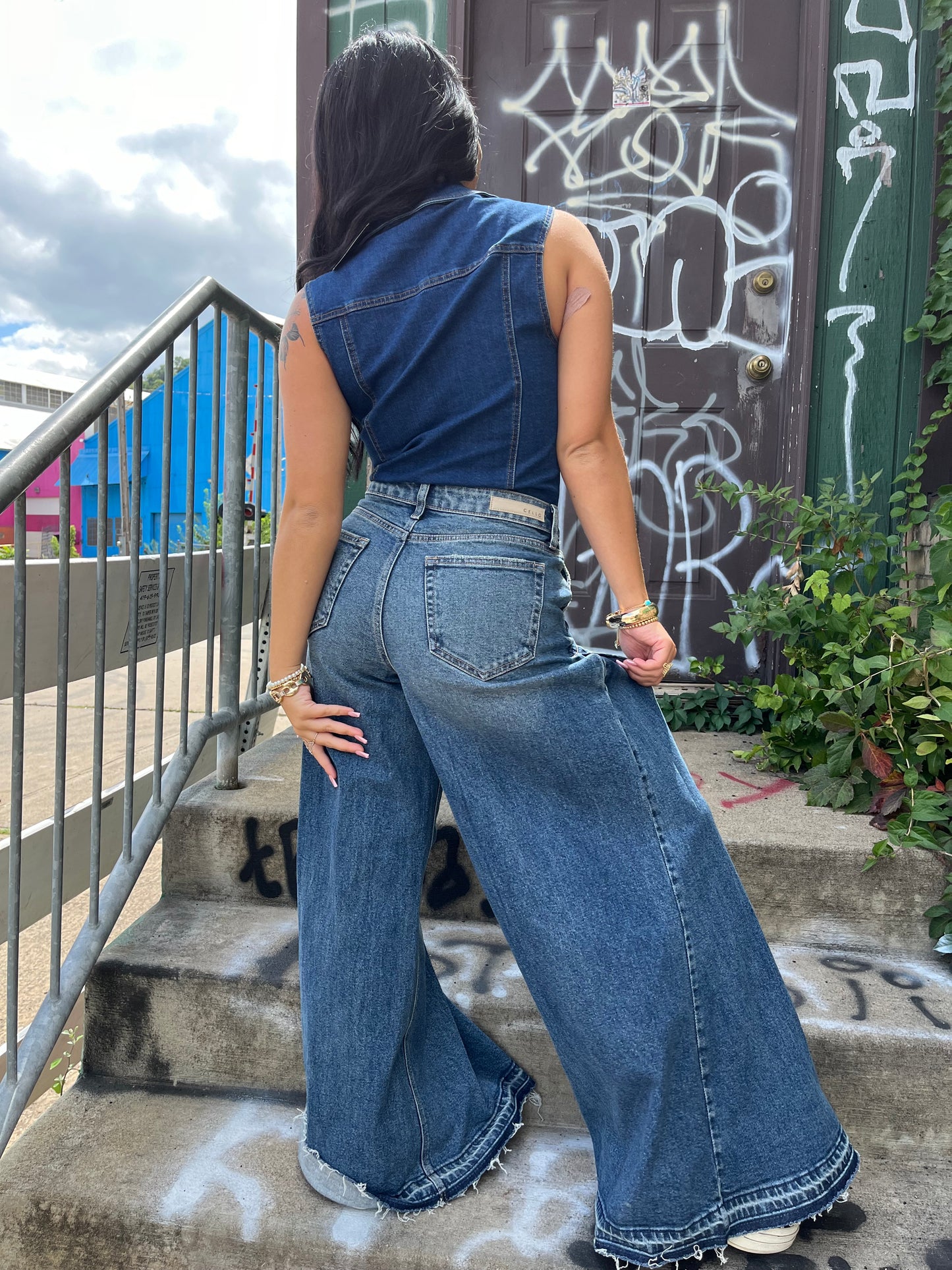 Snatched Denim Bodysuit