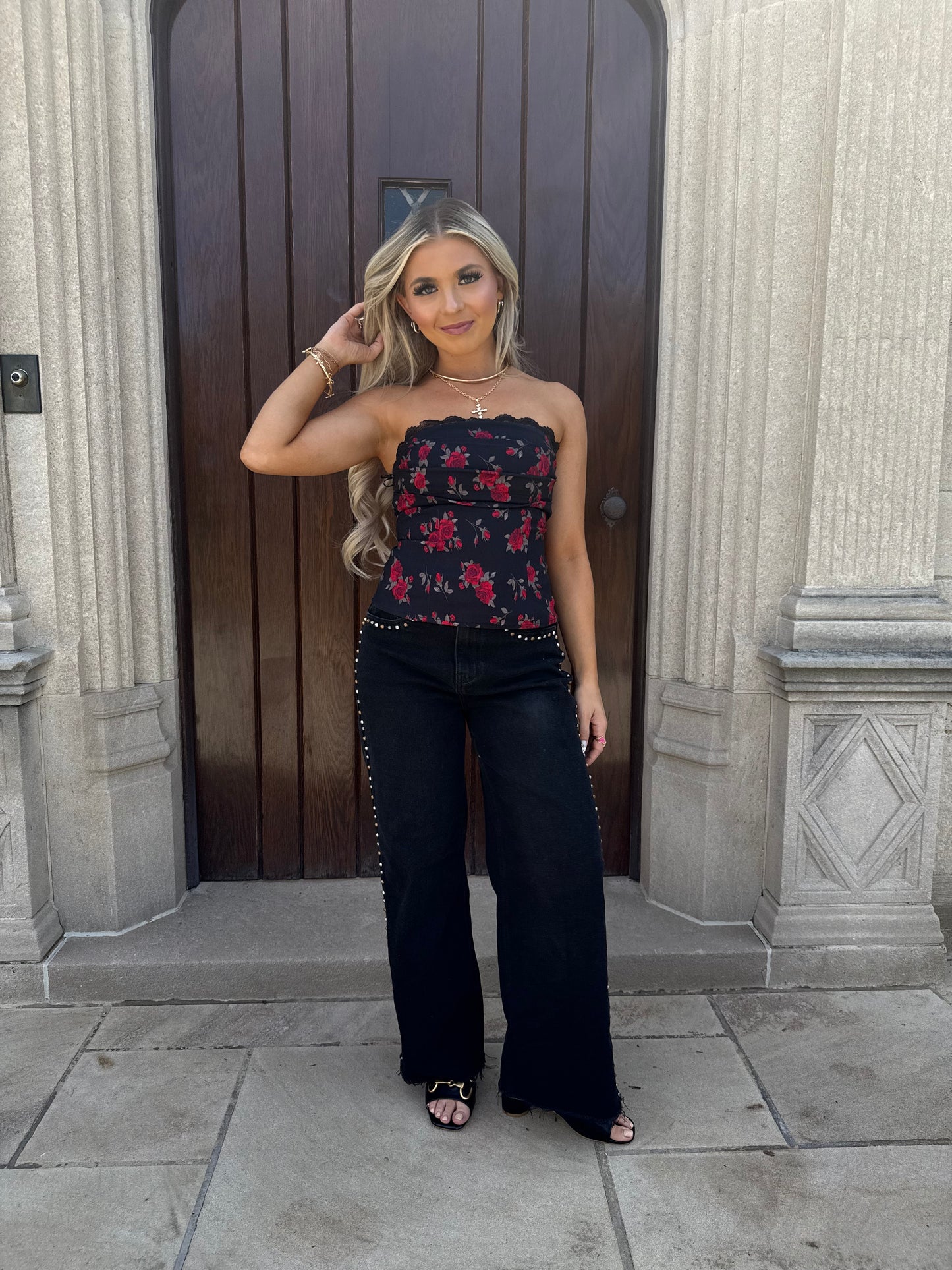 Wine & Roses Tube Top