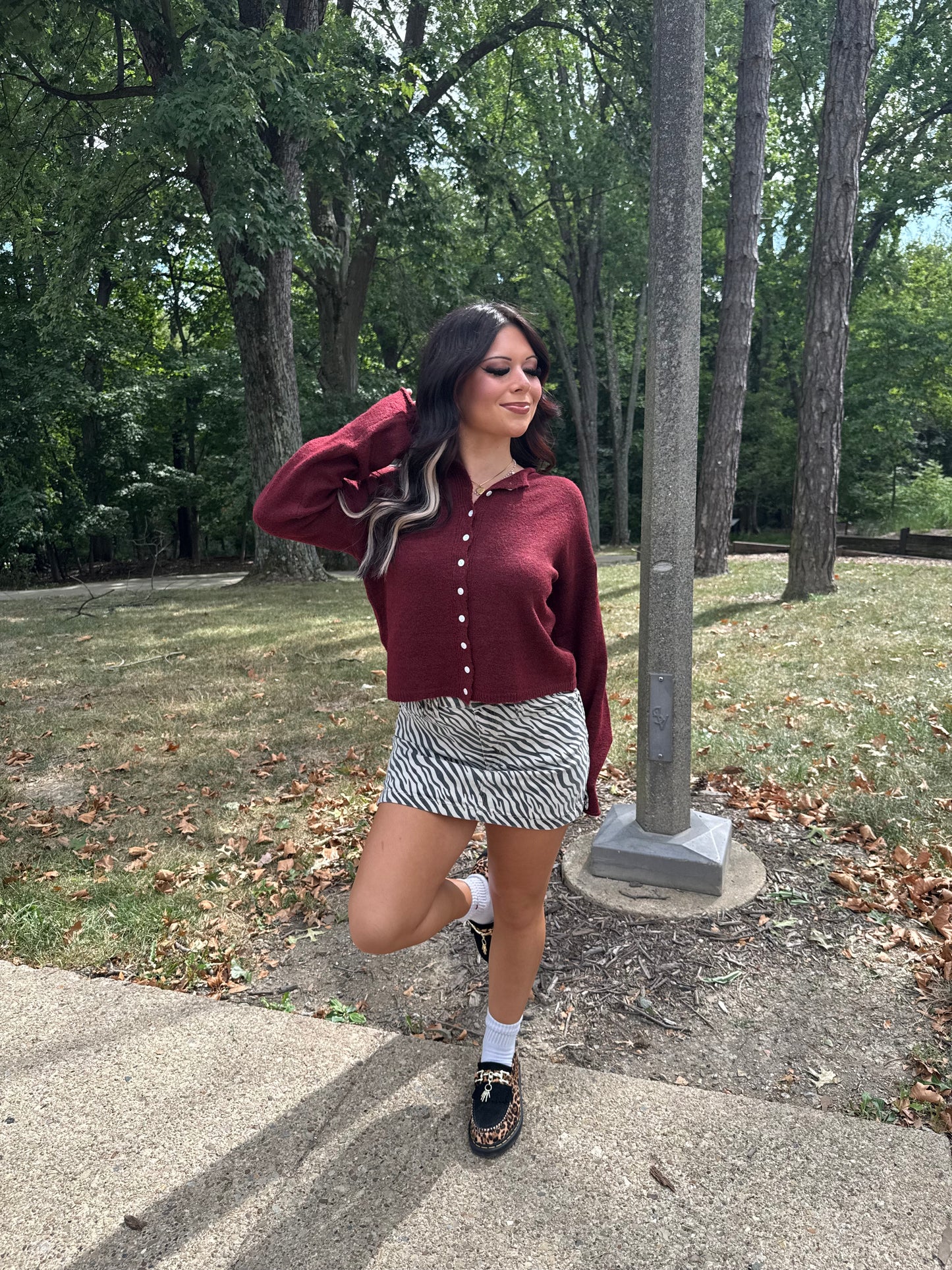 Bout Time Burgundy Cardi