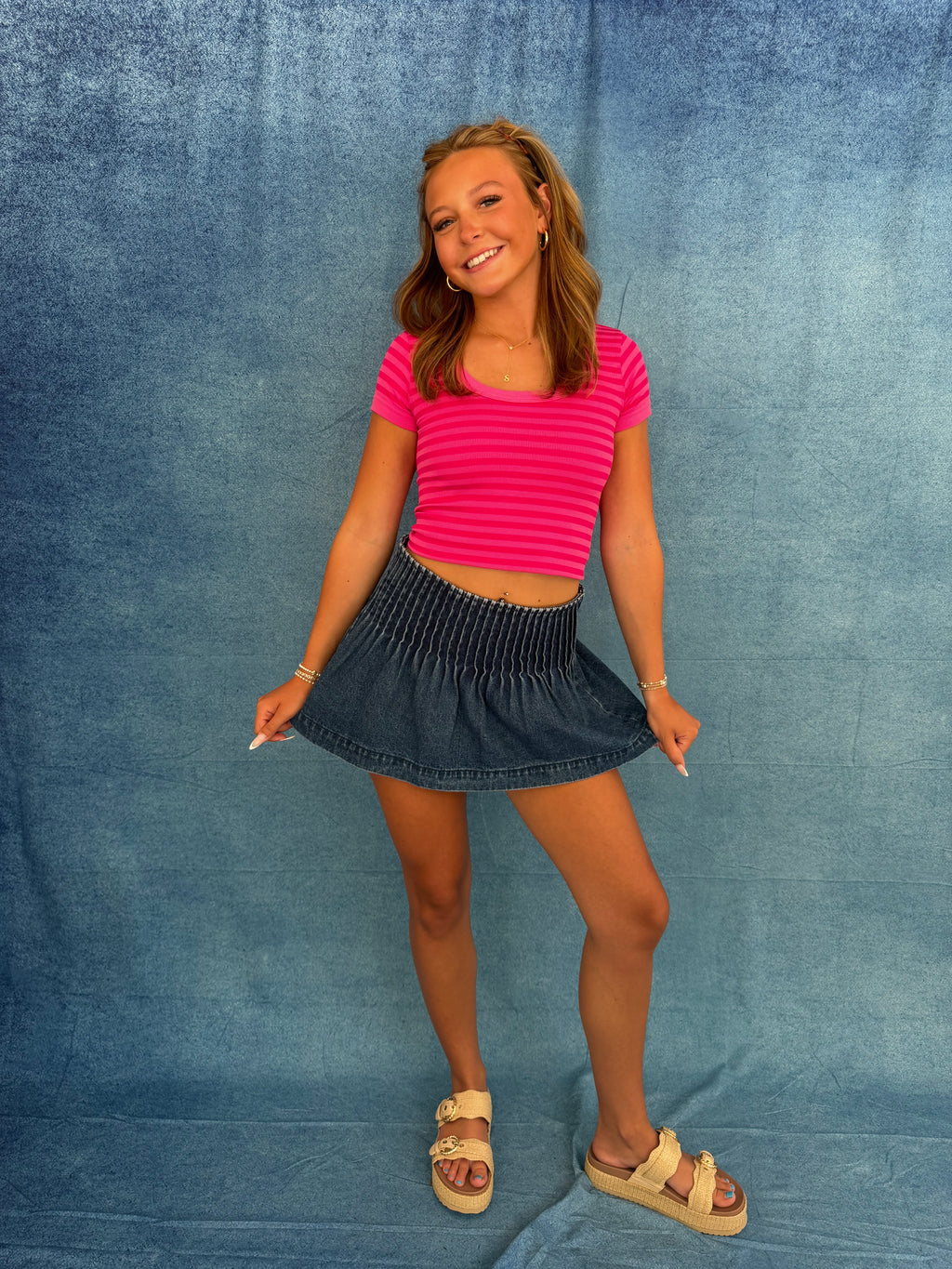 Sugar Scoop Tee in Fuchsia