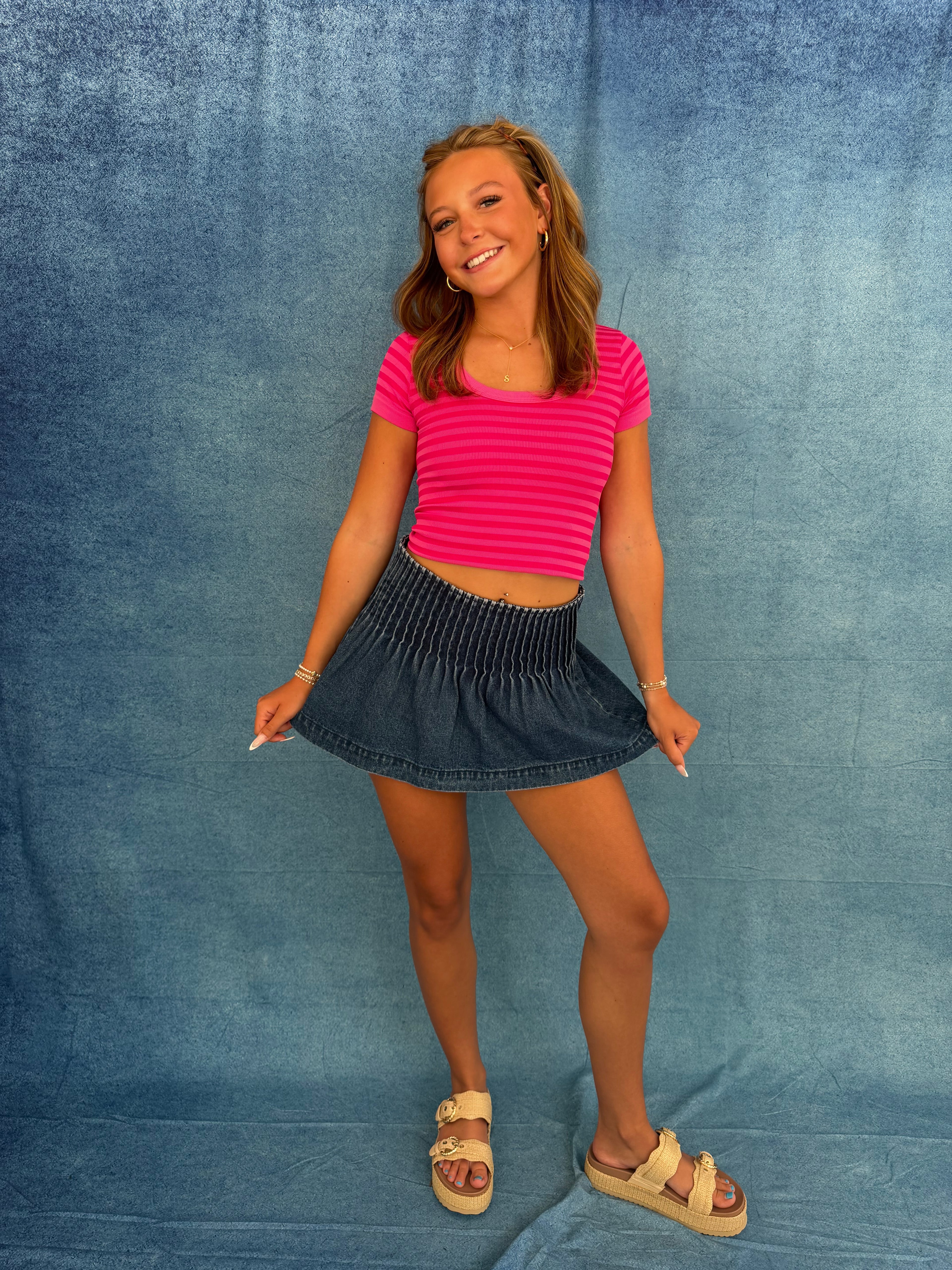 Sugar Scoop Tee in Fuchsia
