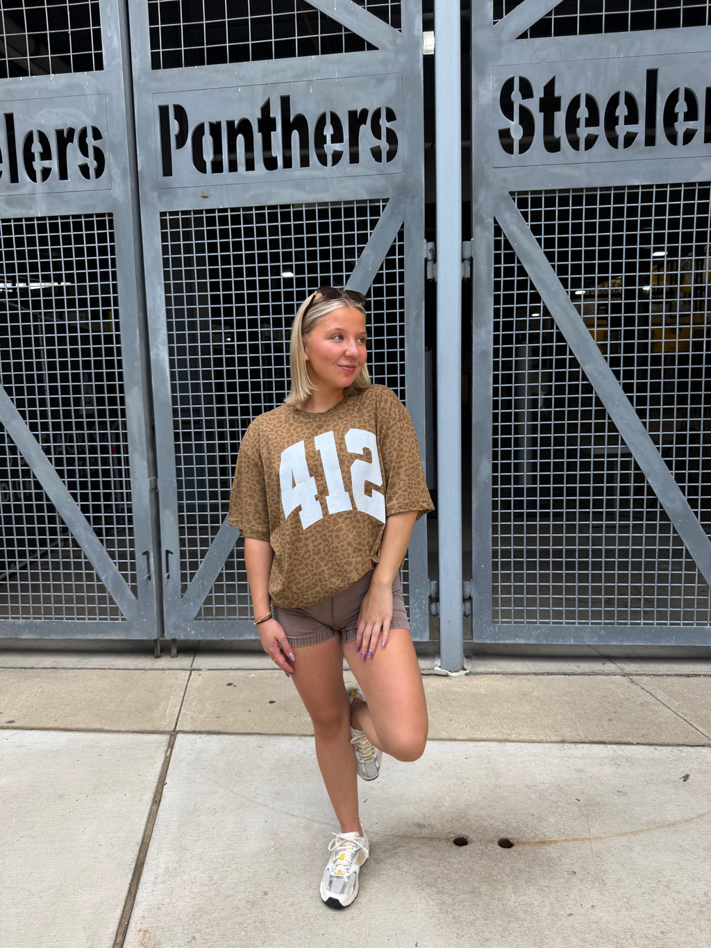 412 Oversized Leopard Tee
