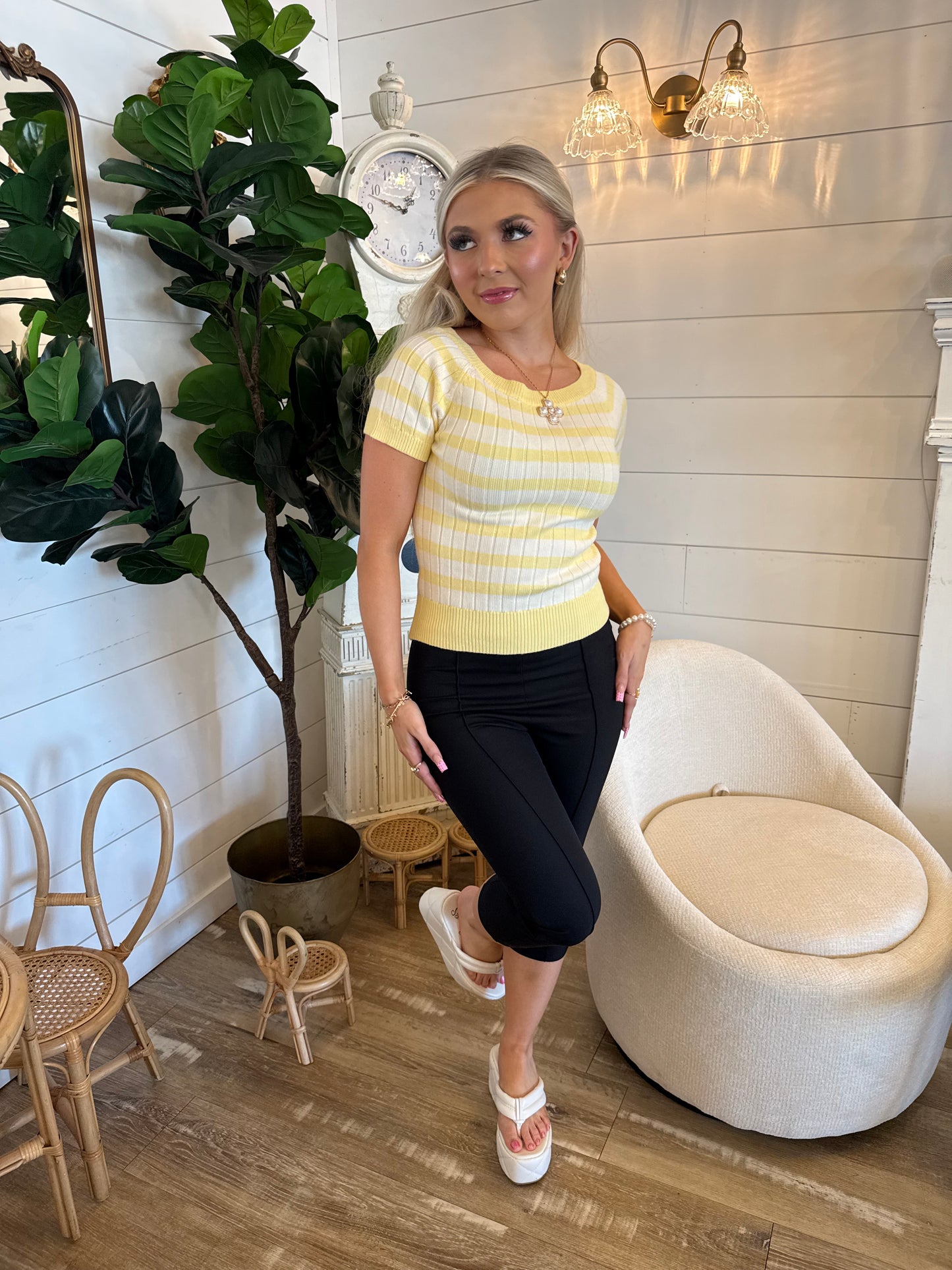 Buttermilk Striped S/S