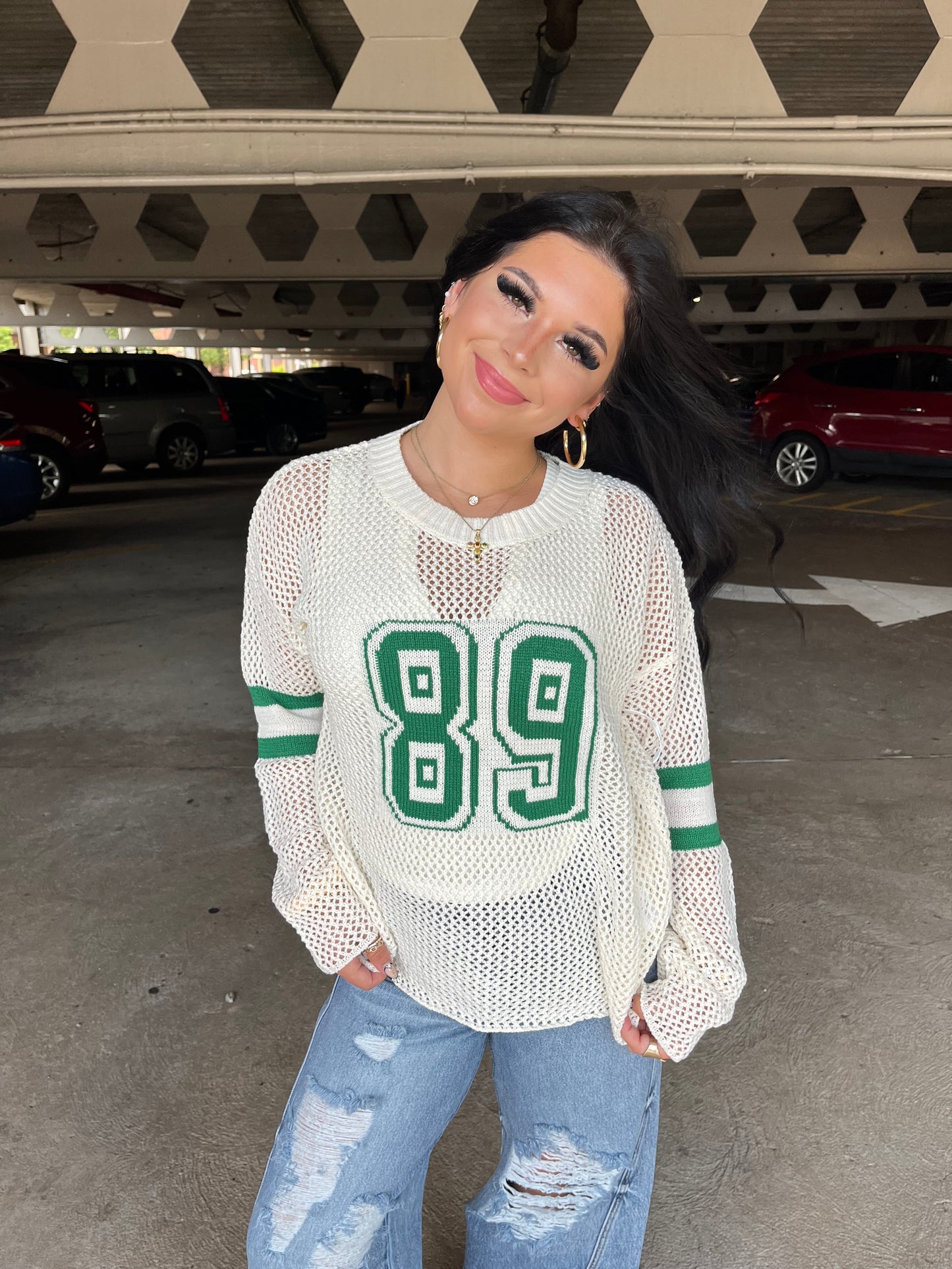 89 Net Sweater in Green