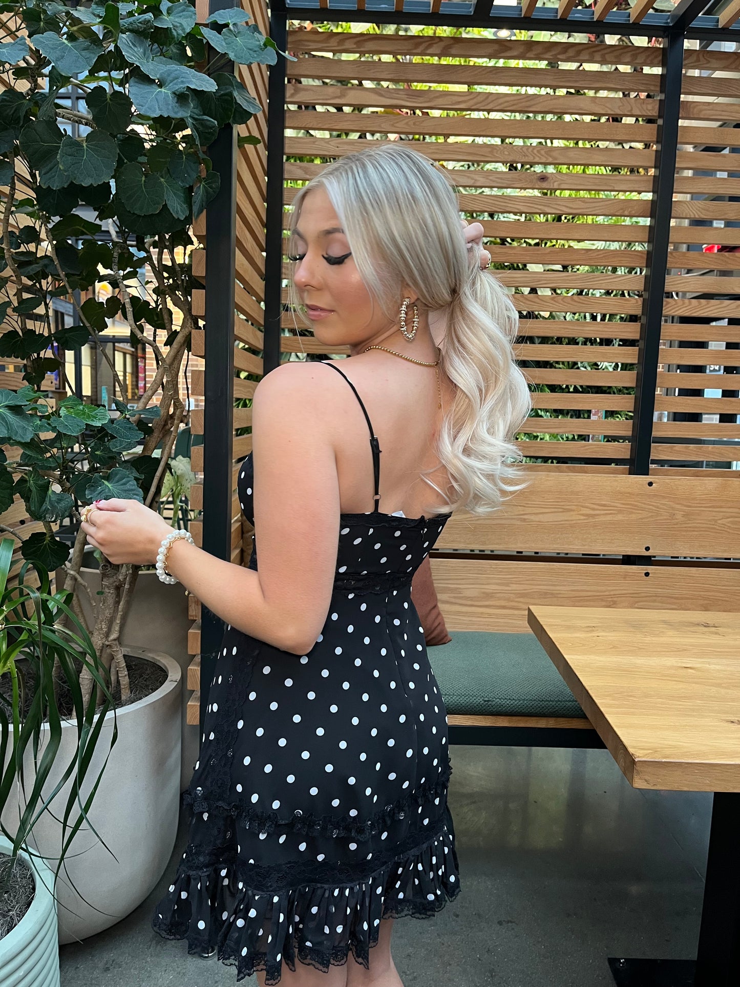 Polka Sweetness Black Dress