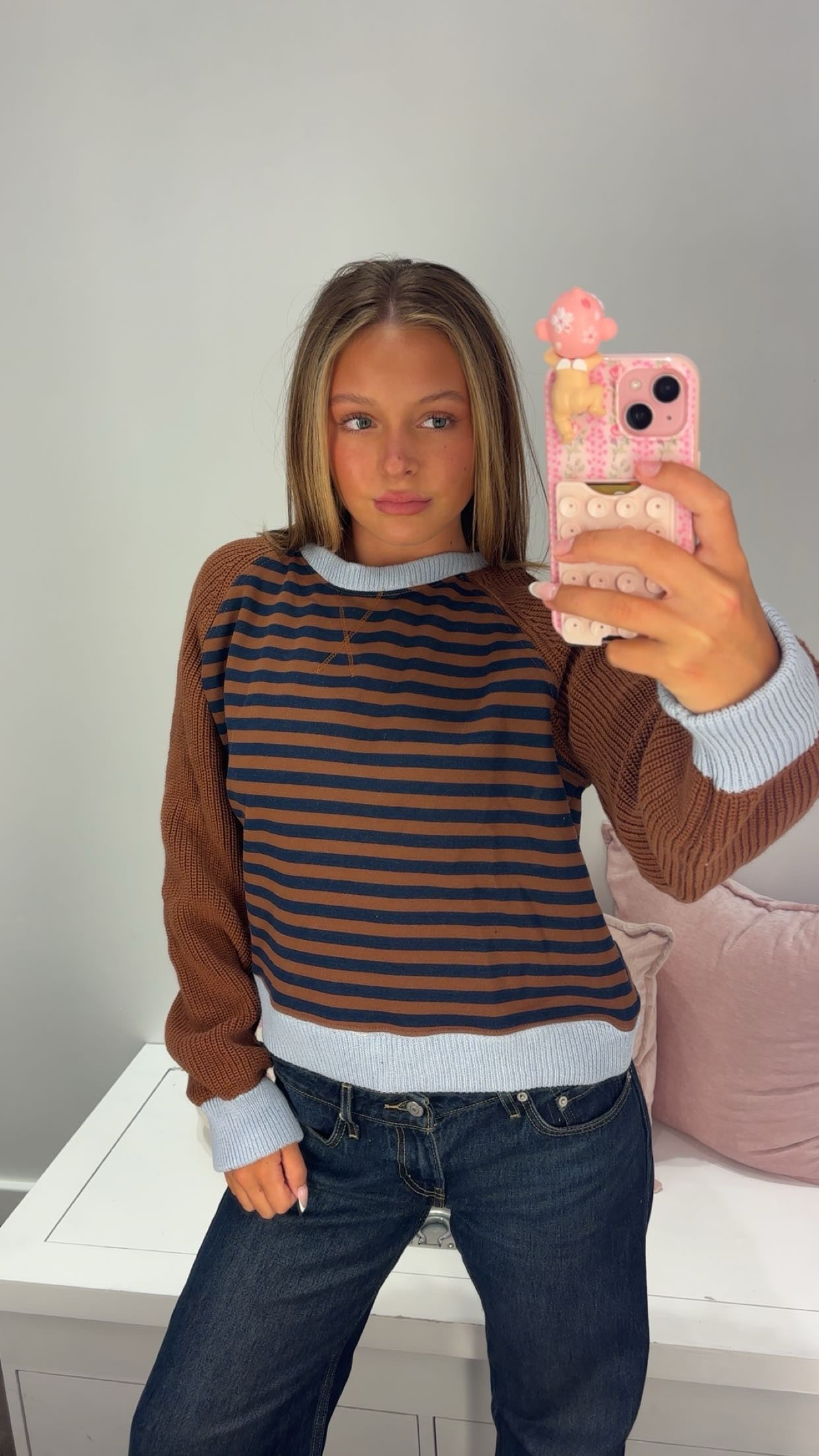 For The Plot Stripe Sweater in Brown