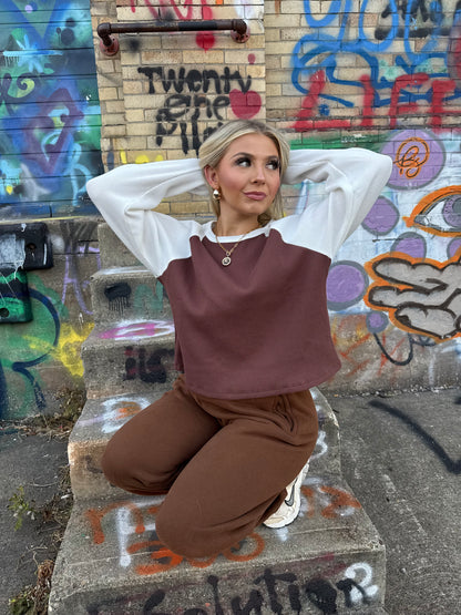 Brandy Waffle L/S in Brown