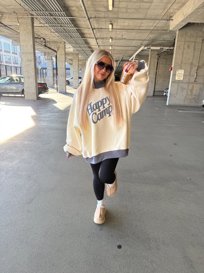 Happy Camp3r Cream/Navy Mockneck