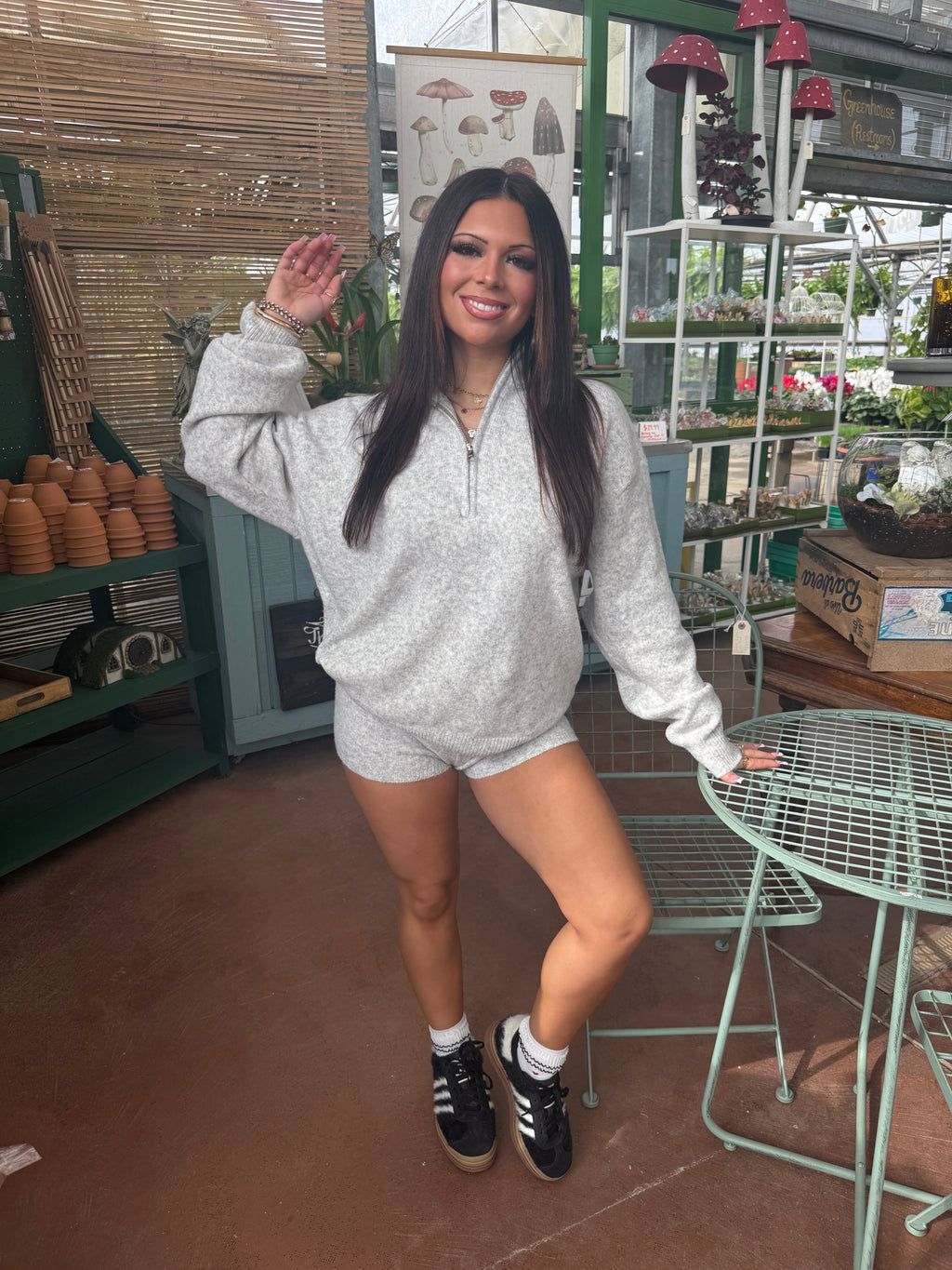 Cozy Club Lounge Set (SHORTS) Grey