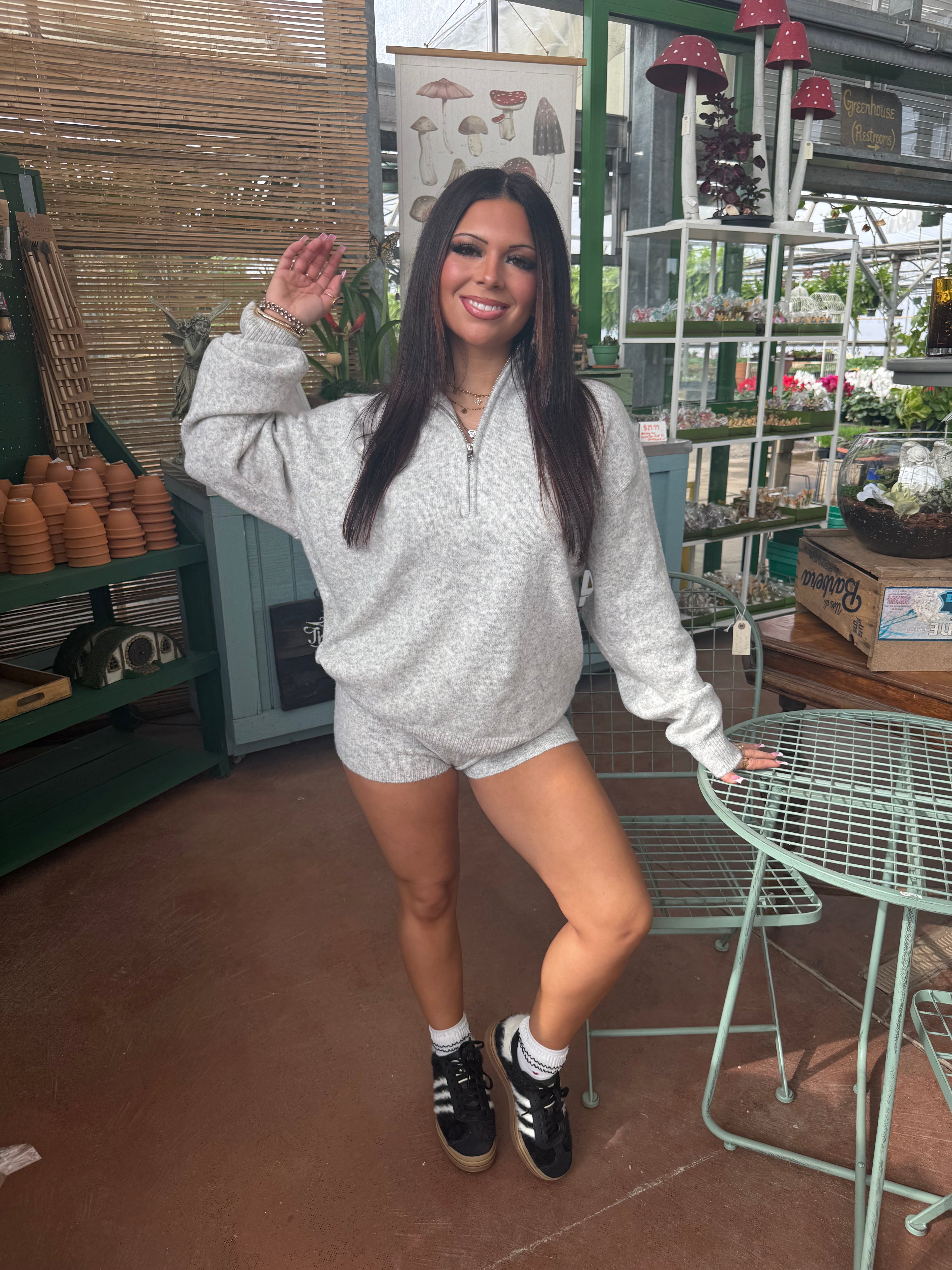 Cozy Club Lounge Set (SHORTS) Grey