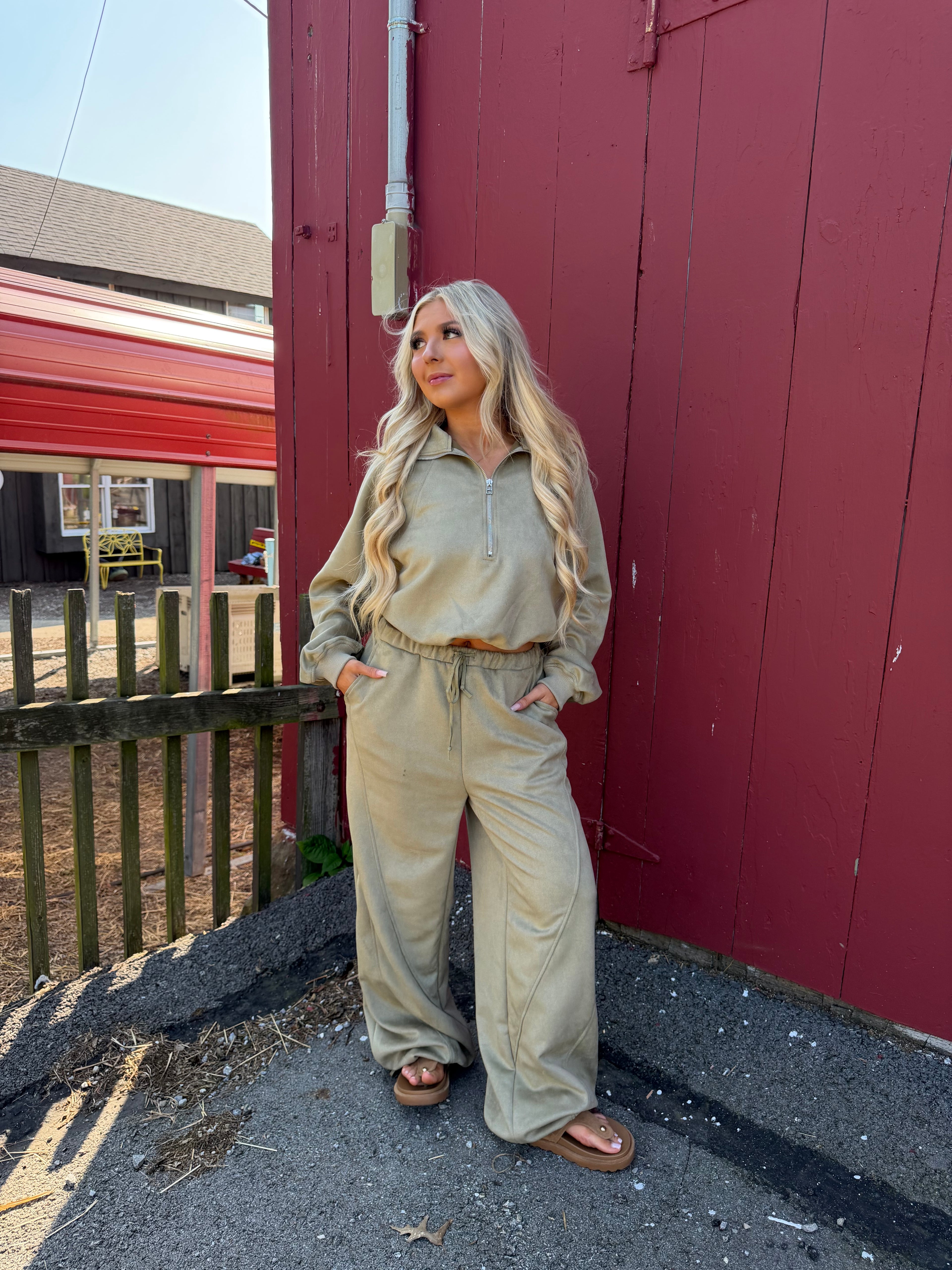 Sugar Suede Set (PANT) Olive