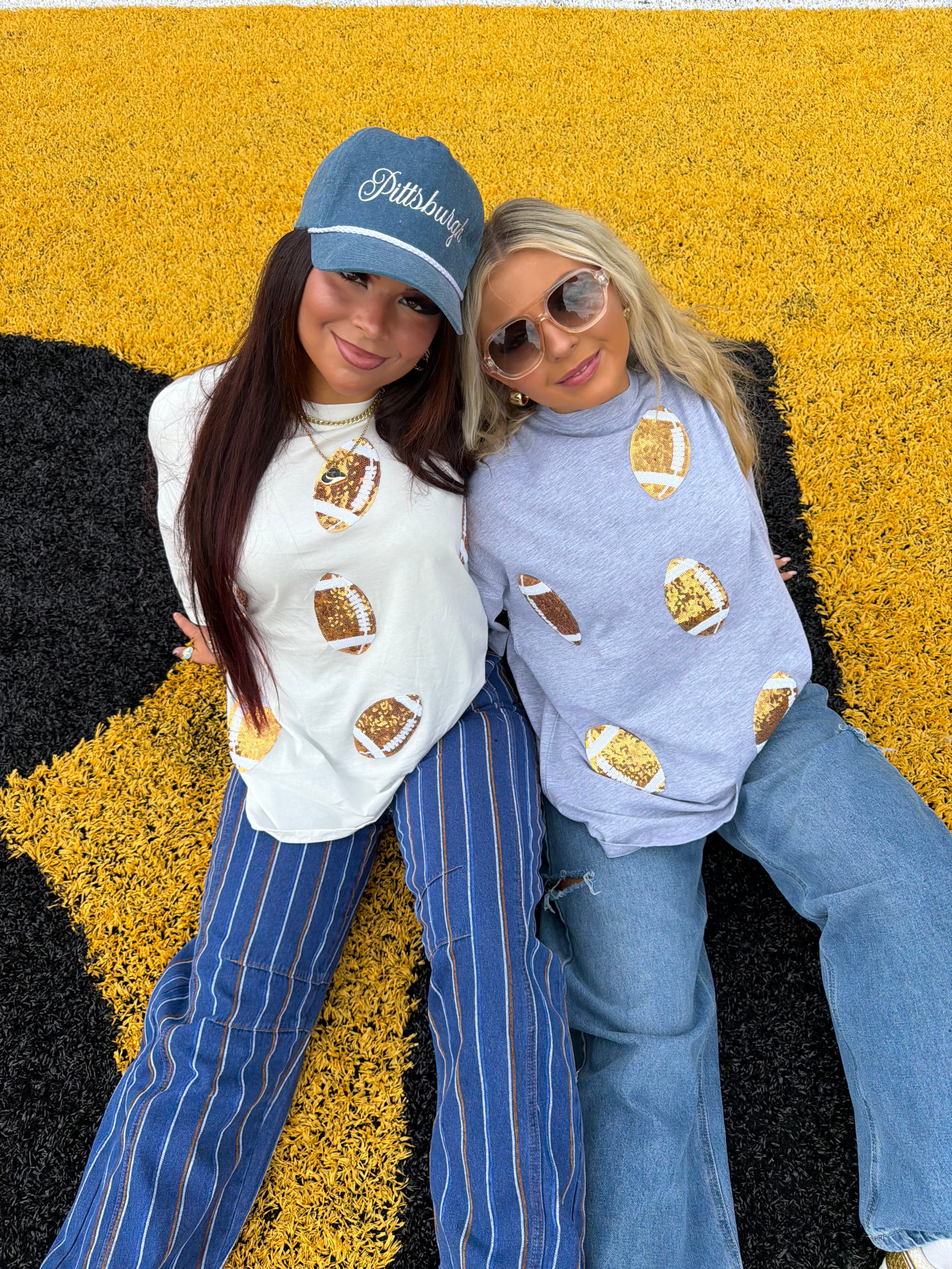 Game Day Dazzle Tee in Grey FINAL SALE