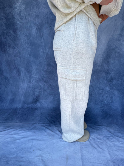 So Fetch Cargo Sweats in Heather White