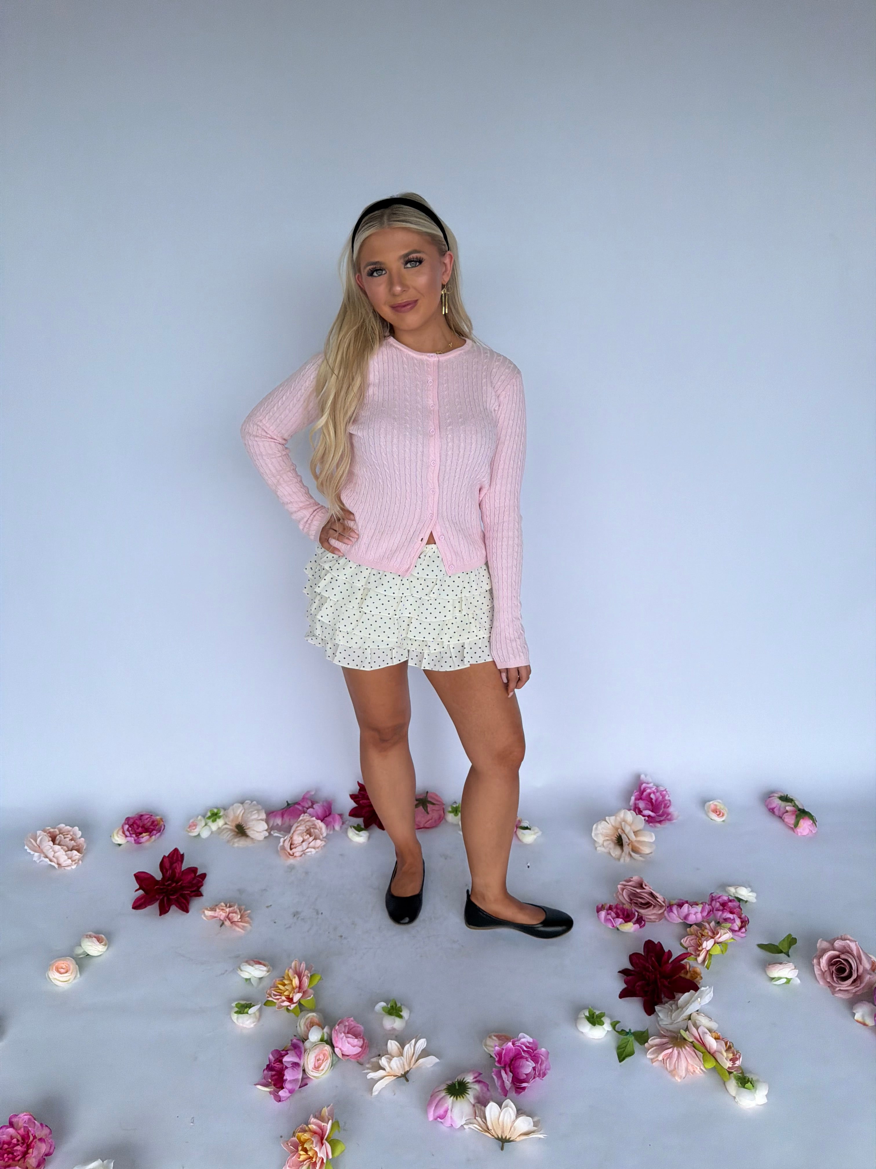 Hopeful Polka Shorts in White
