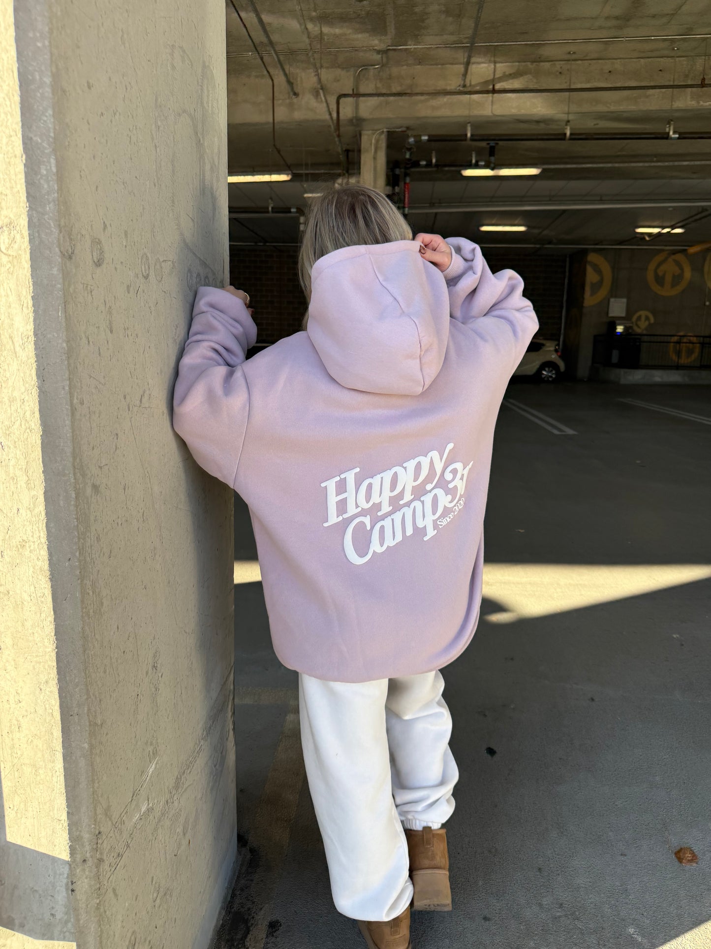 Happy Camp3r Puff Series Lilac Hoodie
