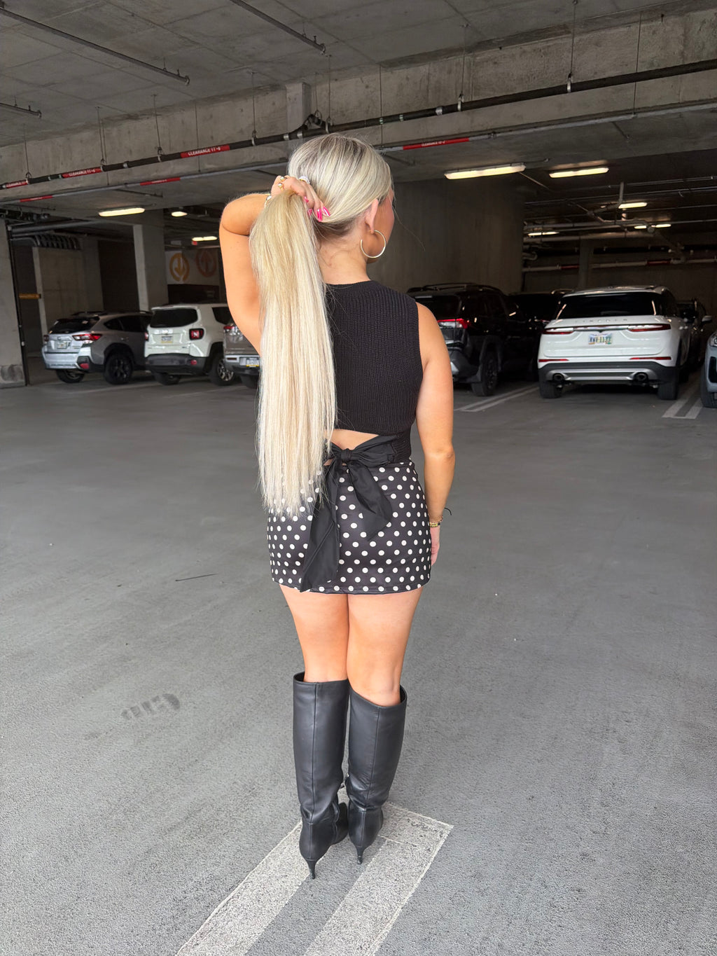 Polka Girl Skirt in Black
