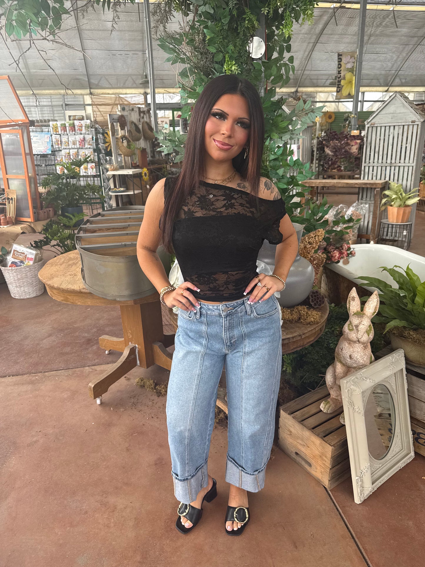 Colman Lace Top in Black