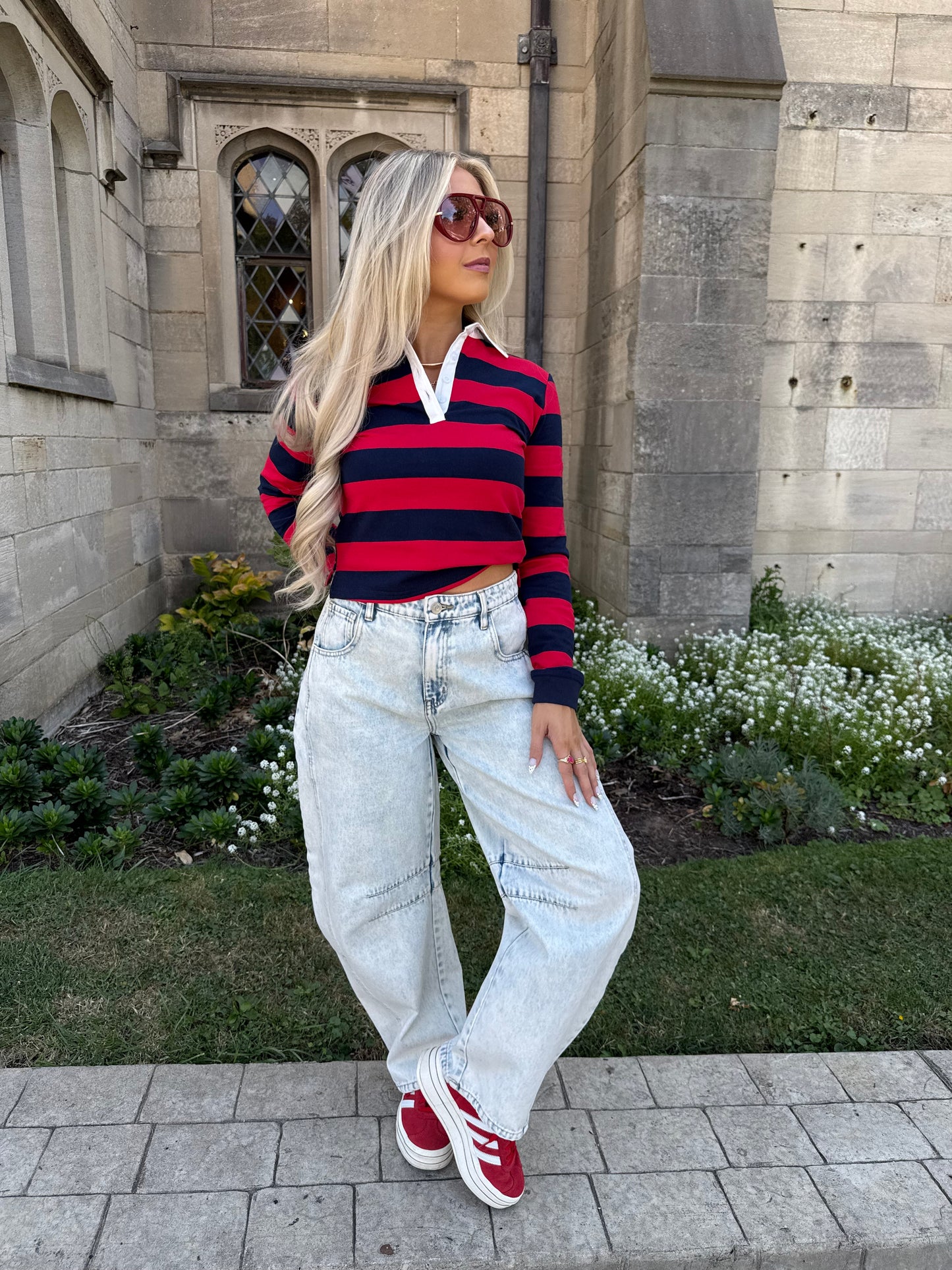 Tommy Rugby Tee in Red