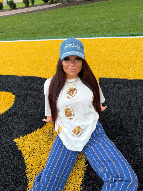Game Day Dazzle Tee in White FINAL SALE