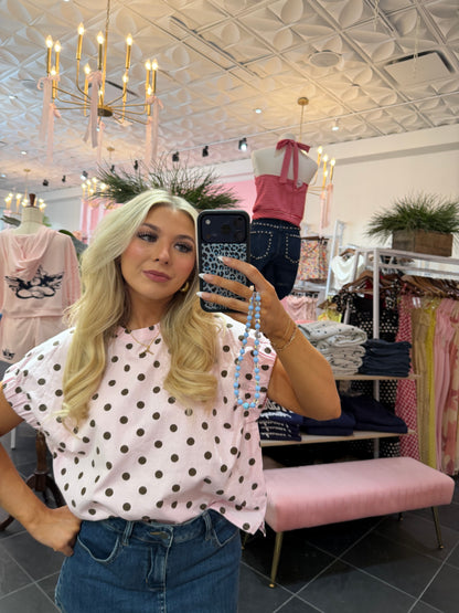 Soundtrack Polka Tee in Pink