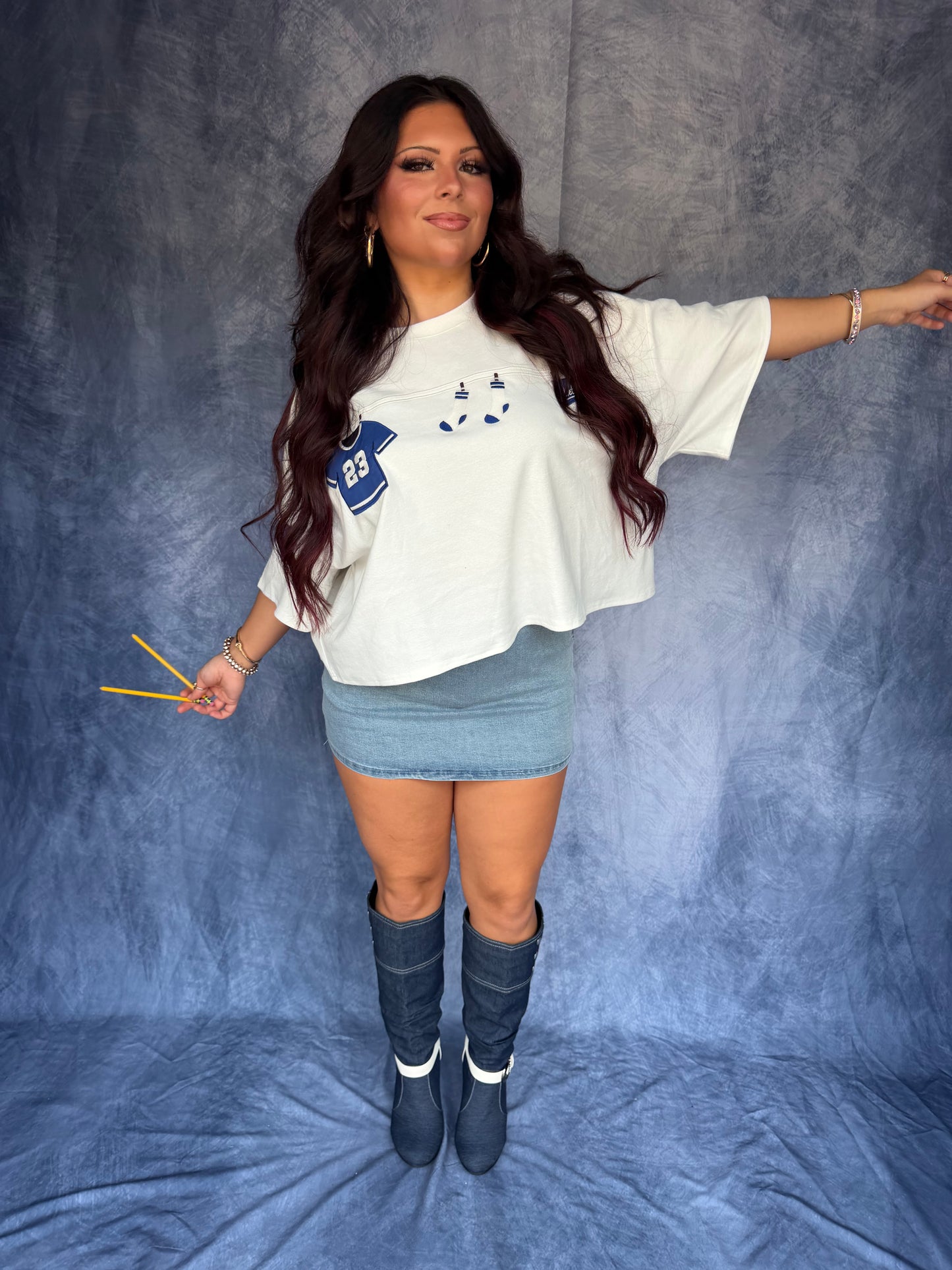 Game Day Graphic Tee in Blue