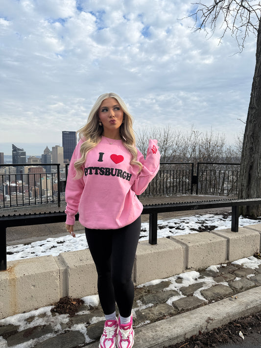 I <3 Pittsburgh Crewneck in Pink