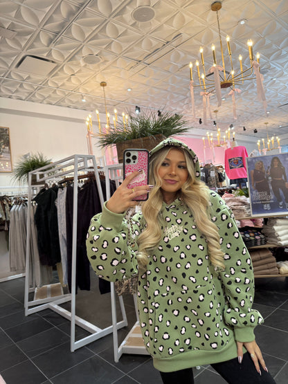 Happy Camp3r Leopard Olive Hoodie
