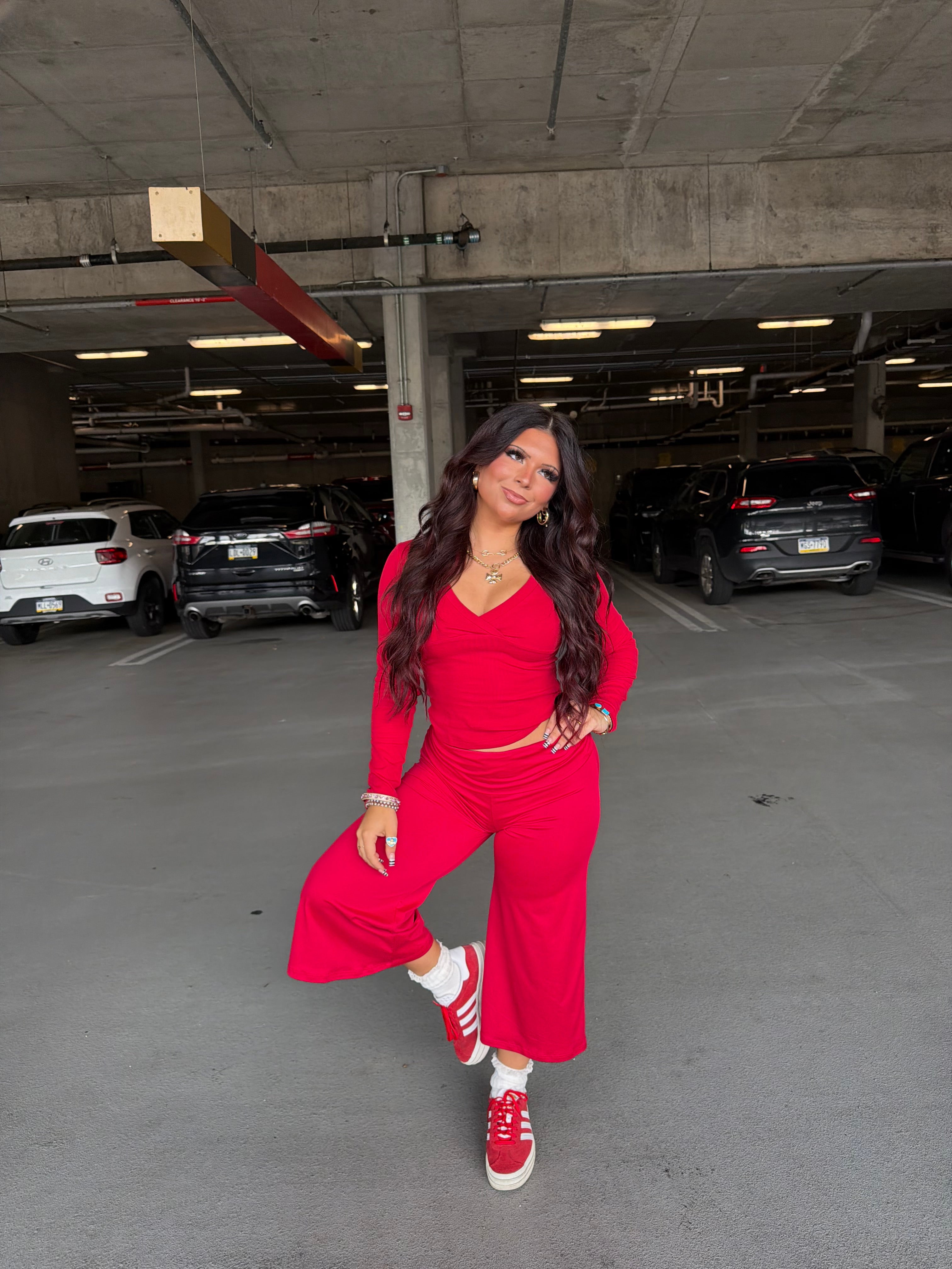 Grab A Gaucho Pant in Red