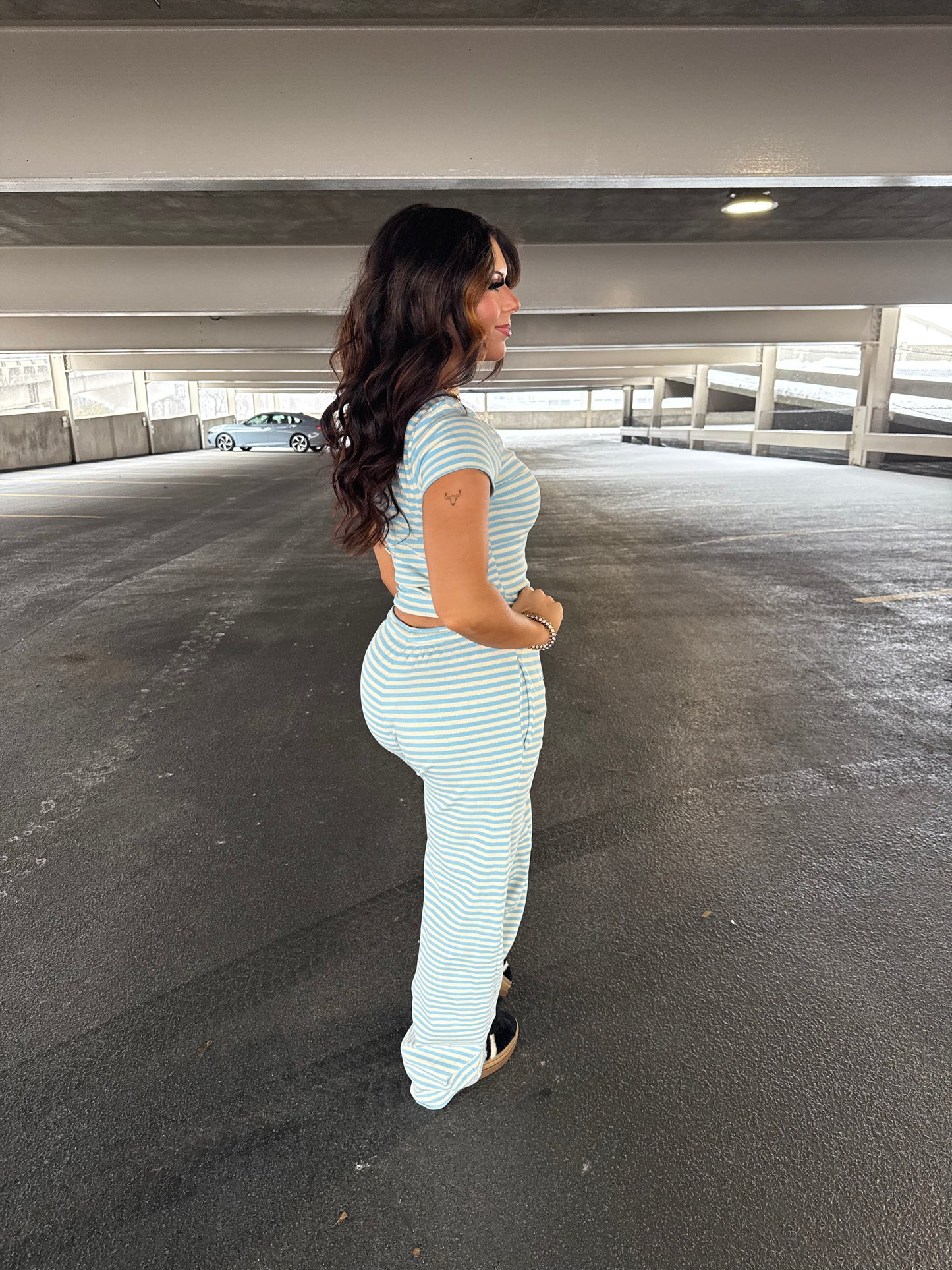 Cuffing Season Stripe Set CLOUD (TOP)