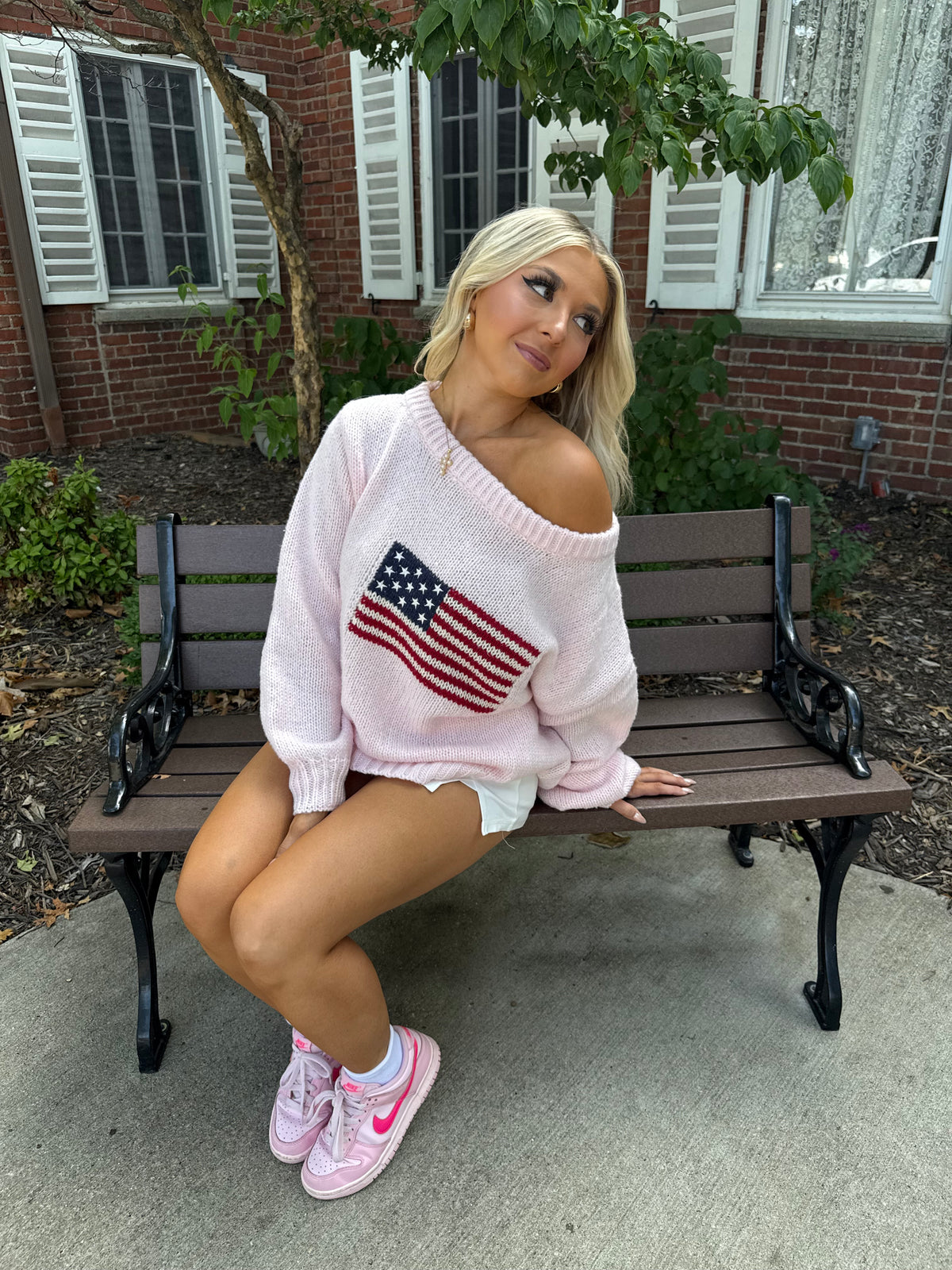 Brandy Flag Sweater in Pink