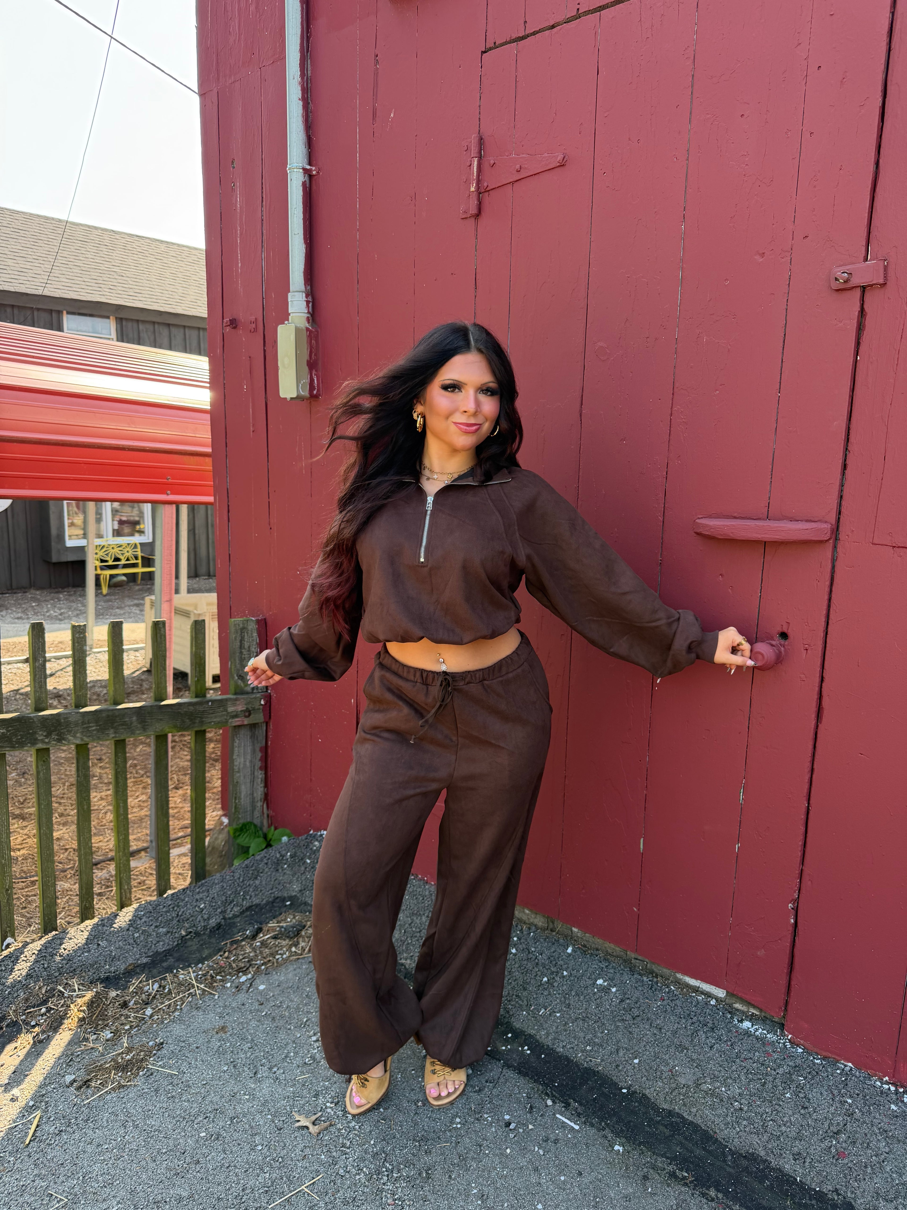 Sugar Suede Set (TOP) Brown