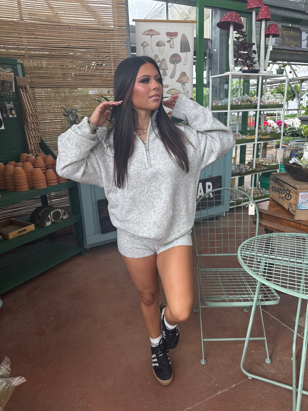 Cozy Club Lounge Set (SHORTS) Grey
