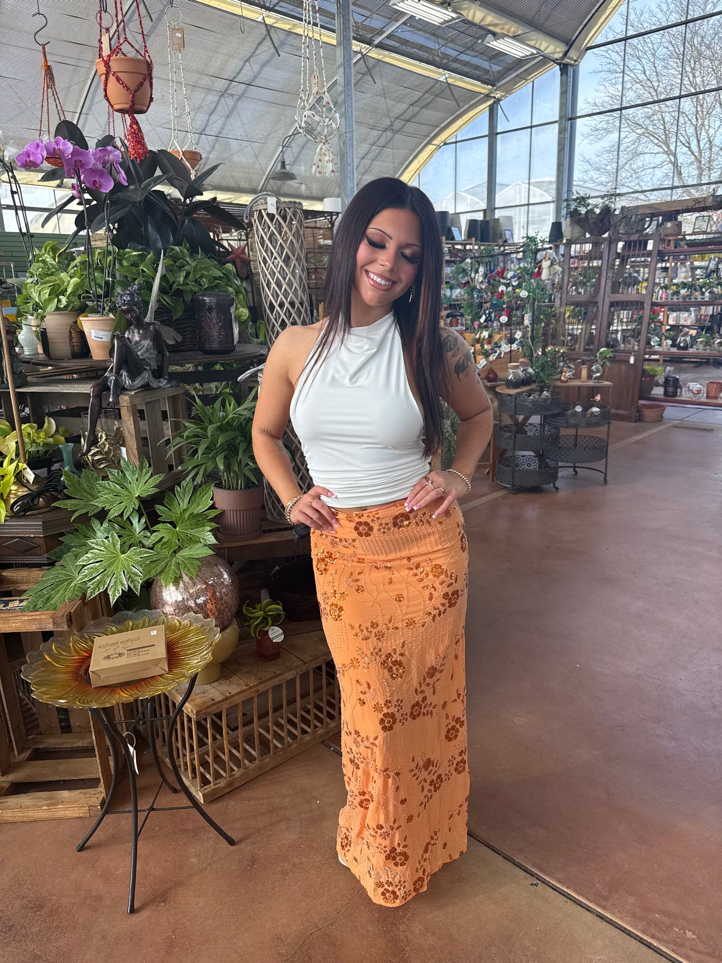 Midnight Sun Skirt in Orange