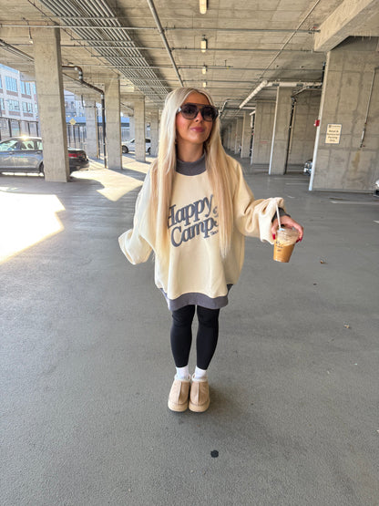 Happy Camp3r Cream/Navy Mockneck